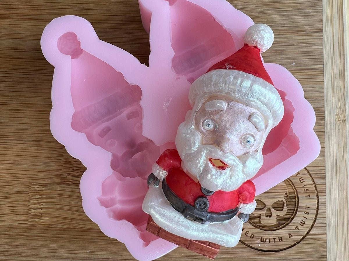 Christmas Snoozing Santa Silicone Candle Mold Wax Melt Polymer