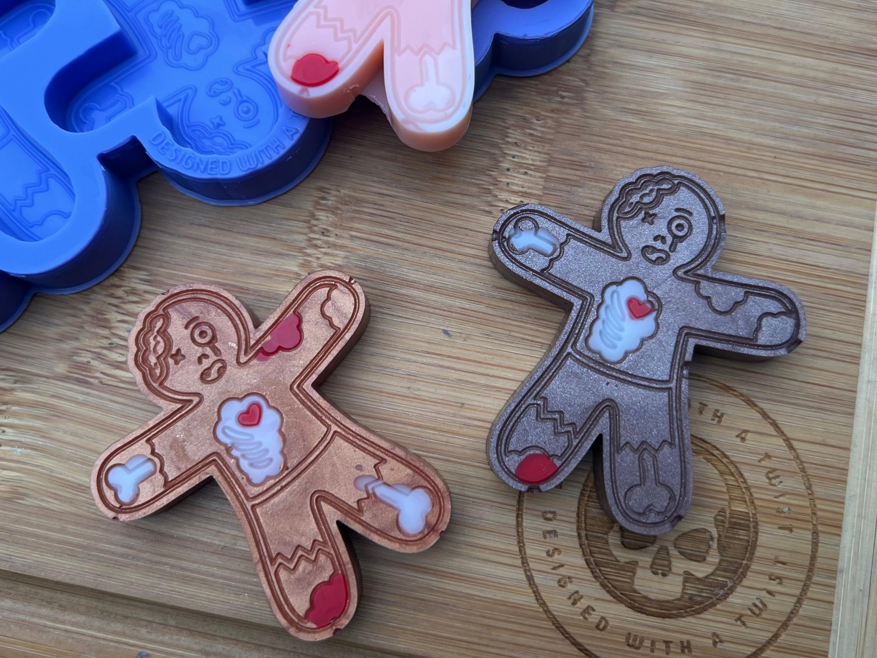 Zombie Gingerbread Man Wax Melt Silicone Mold - Designed with a Twist - Top quality silicone molds made in the UK.