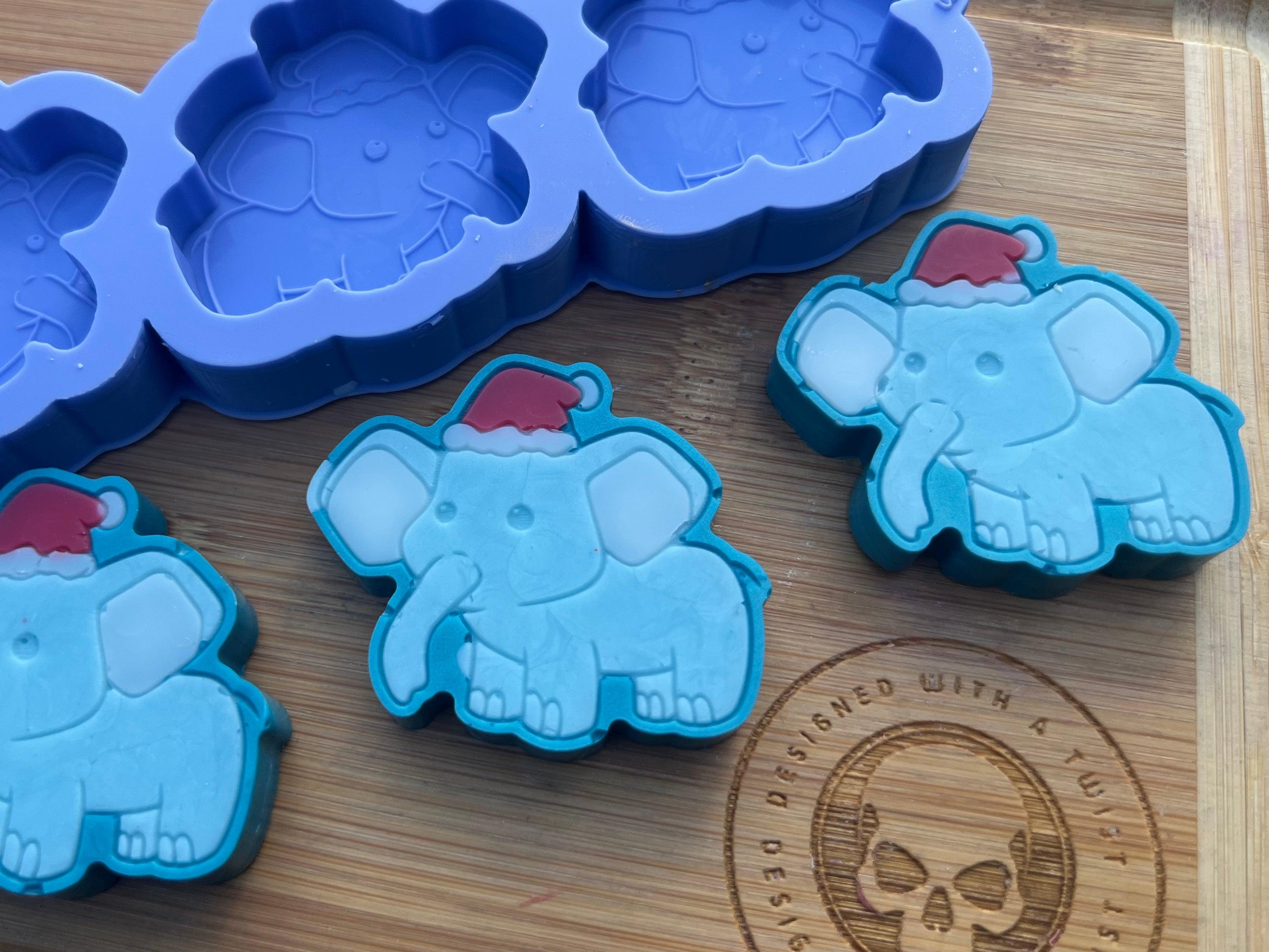 Festive Elephant Wax Melt Silicone Mold - Designed with a Twist - Top quality silicone molds made in the UK.