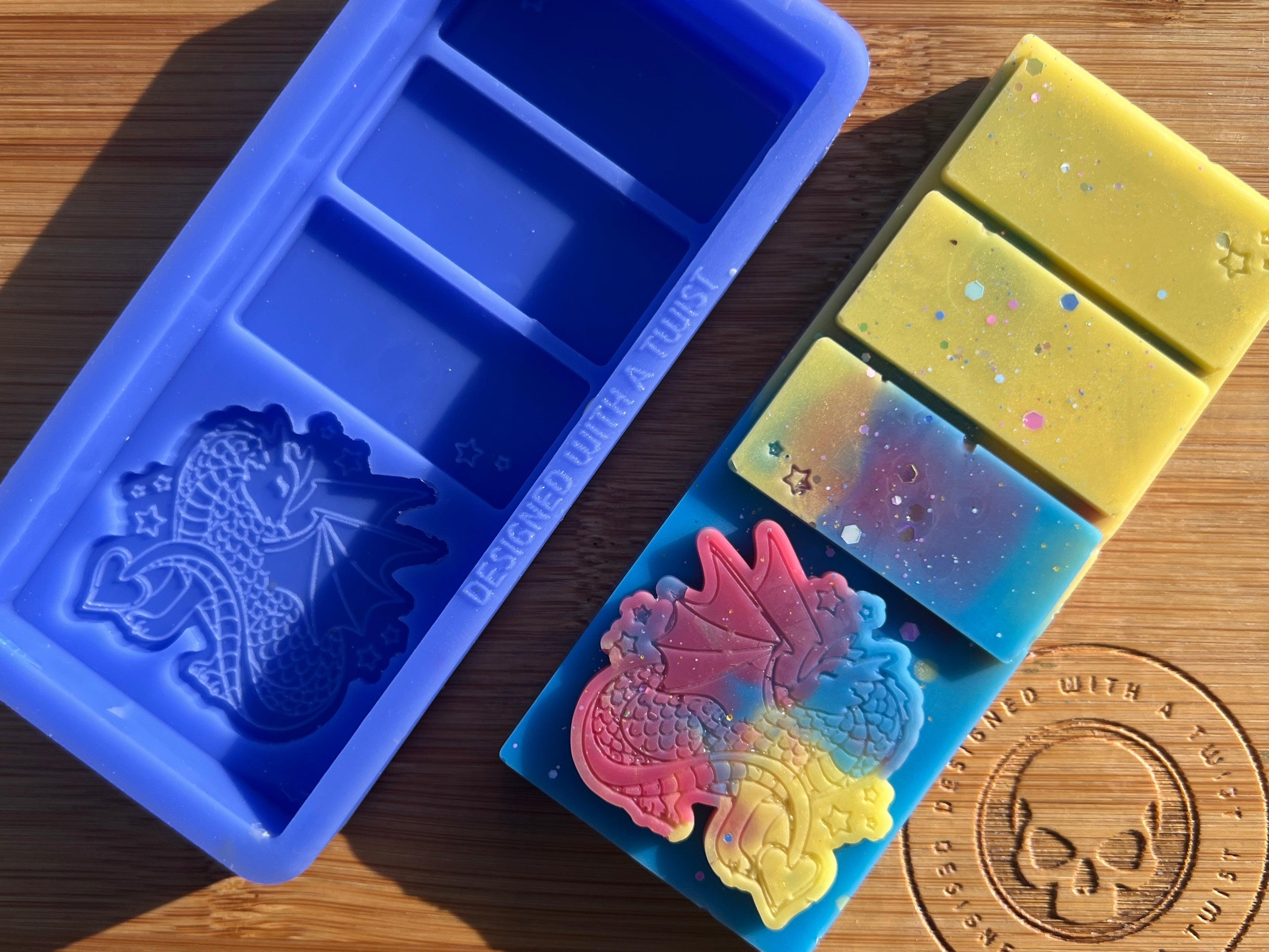 Sleepy Dragon Snapbar Silicone Mold - Designed with a Twist - Top quality silicone molds made in the UK.