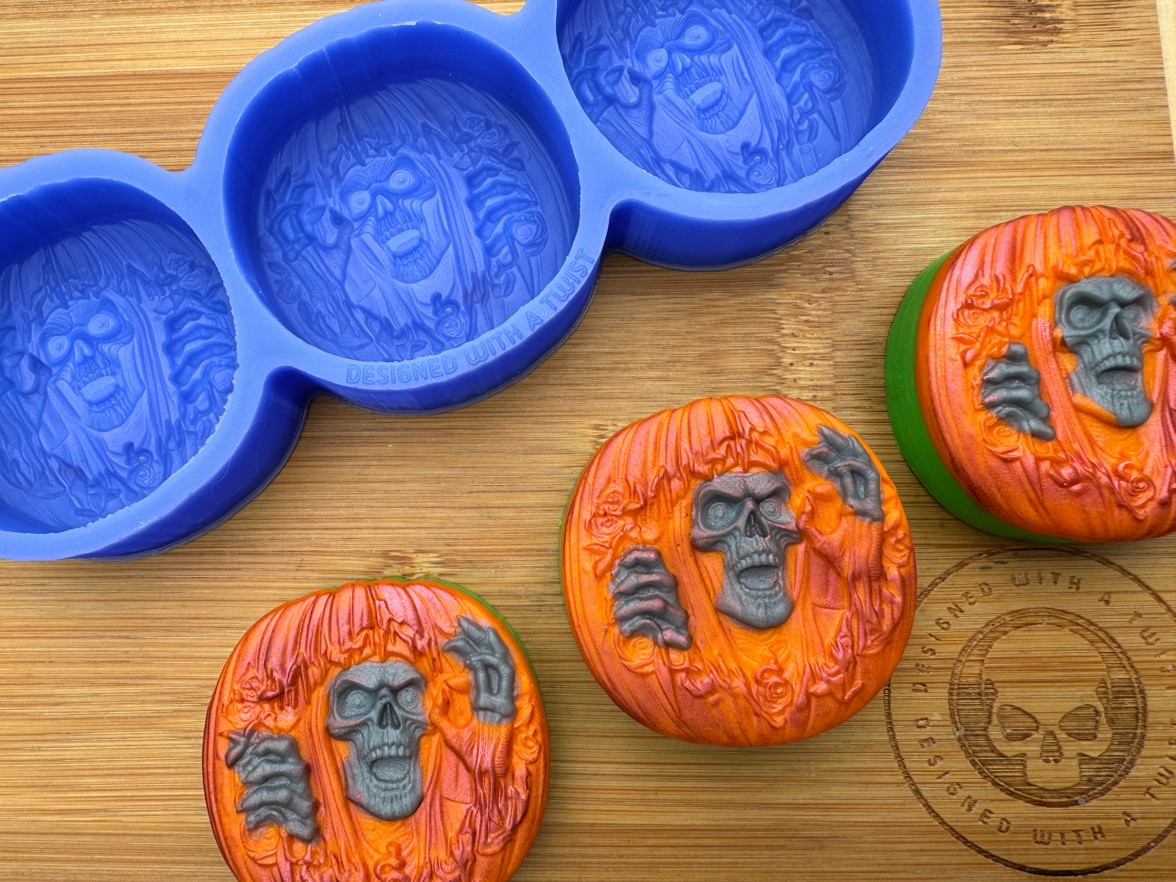 Zombie Pumpkin Trio Silicone Mold