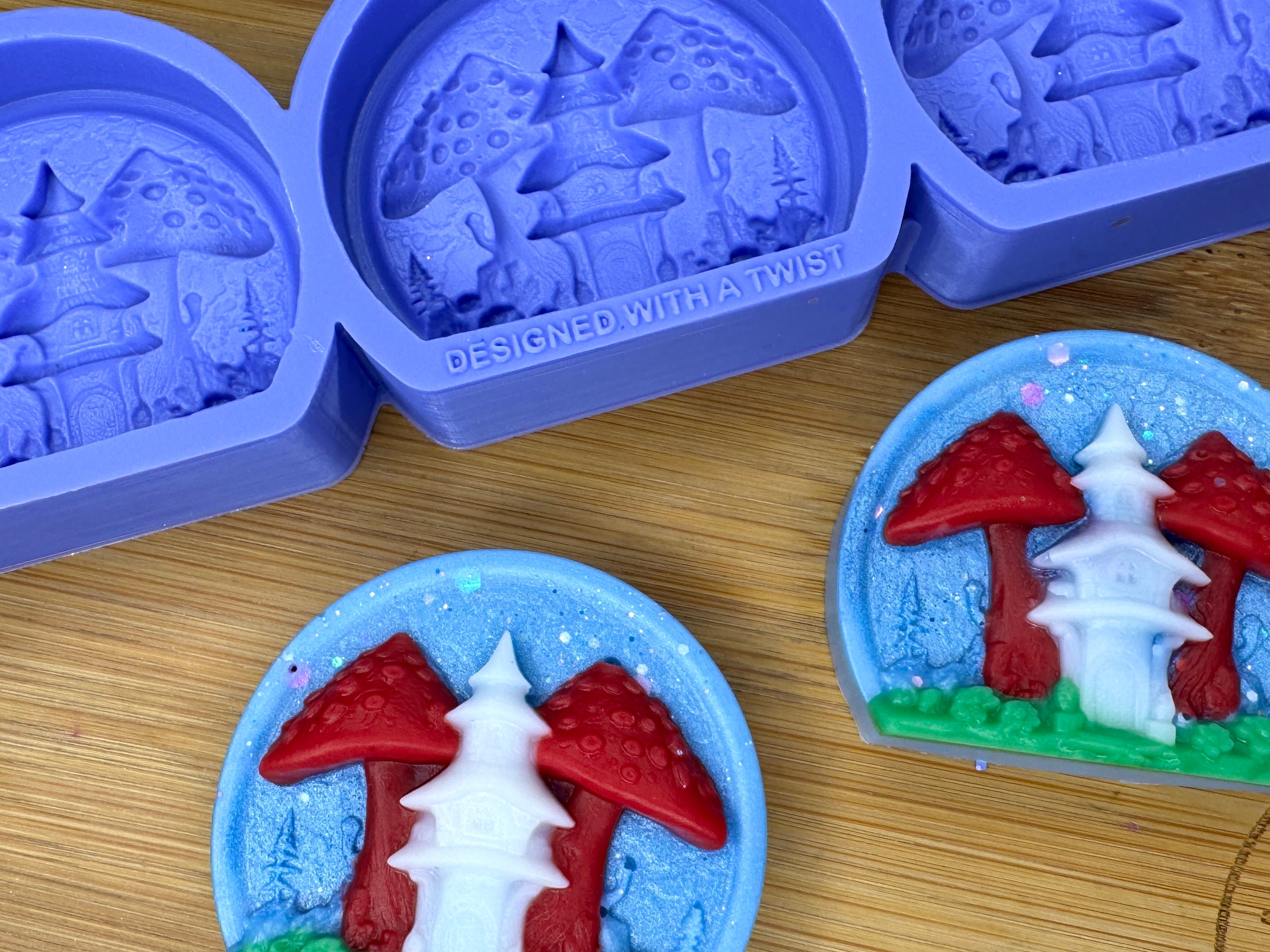 Mushroom House Silicone Mold Trio