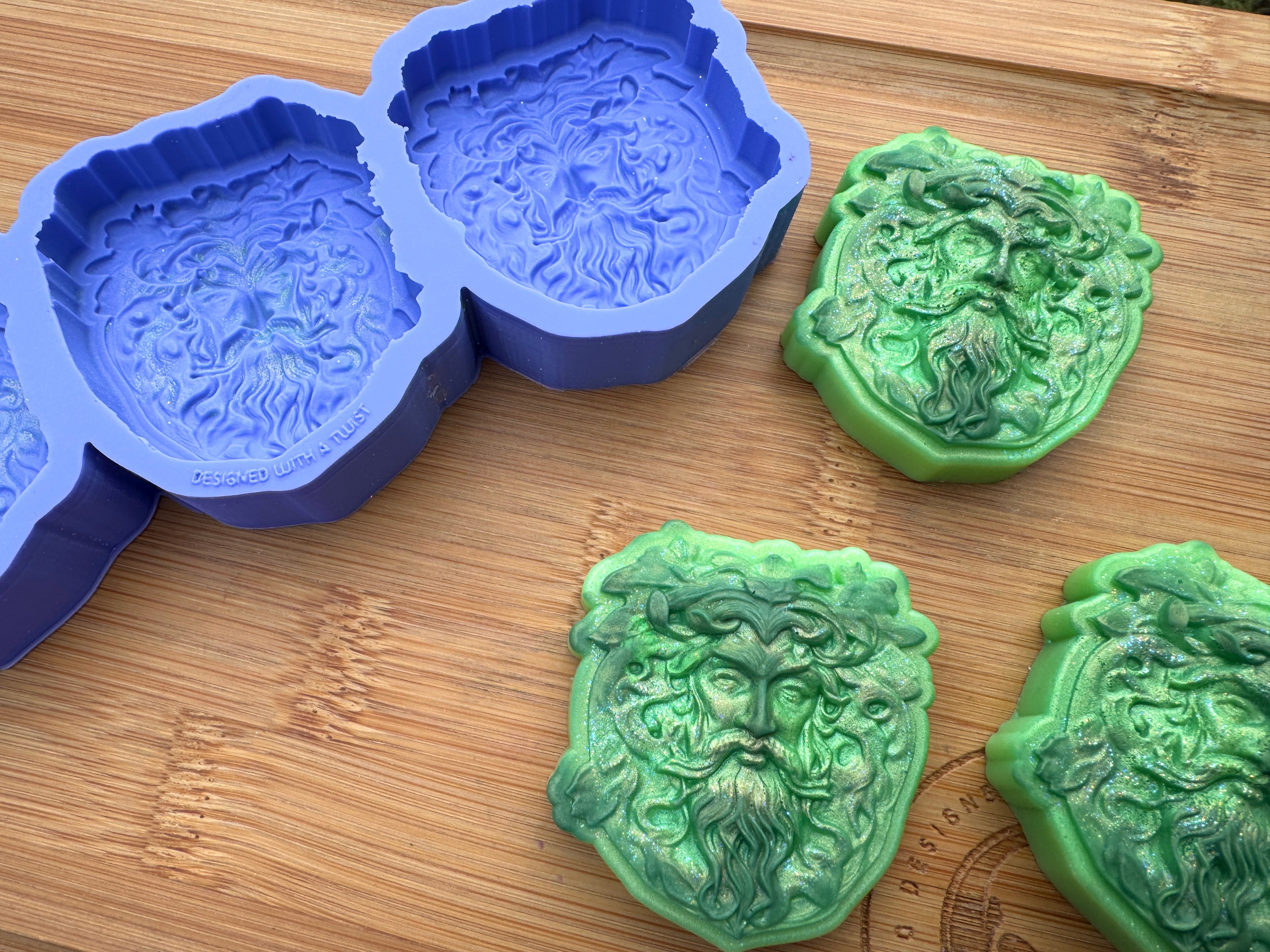 Green Man Silicone Mold Trio