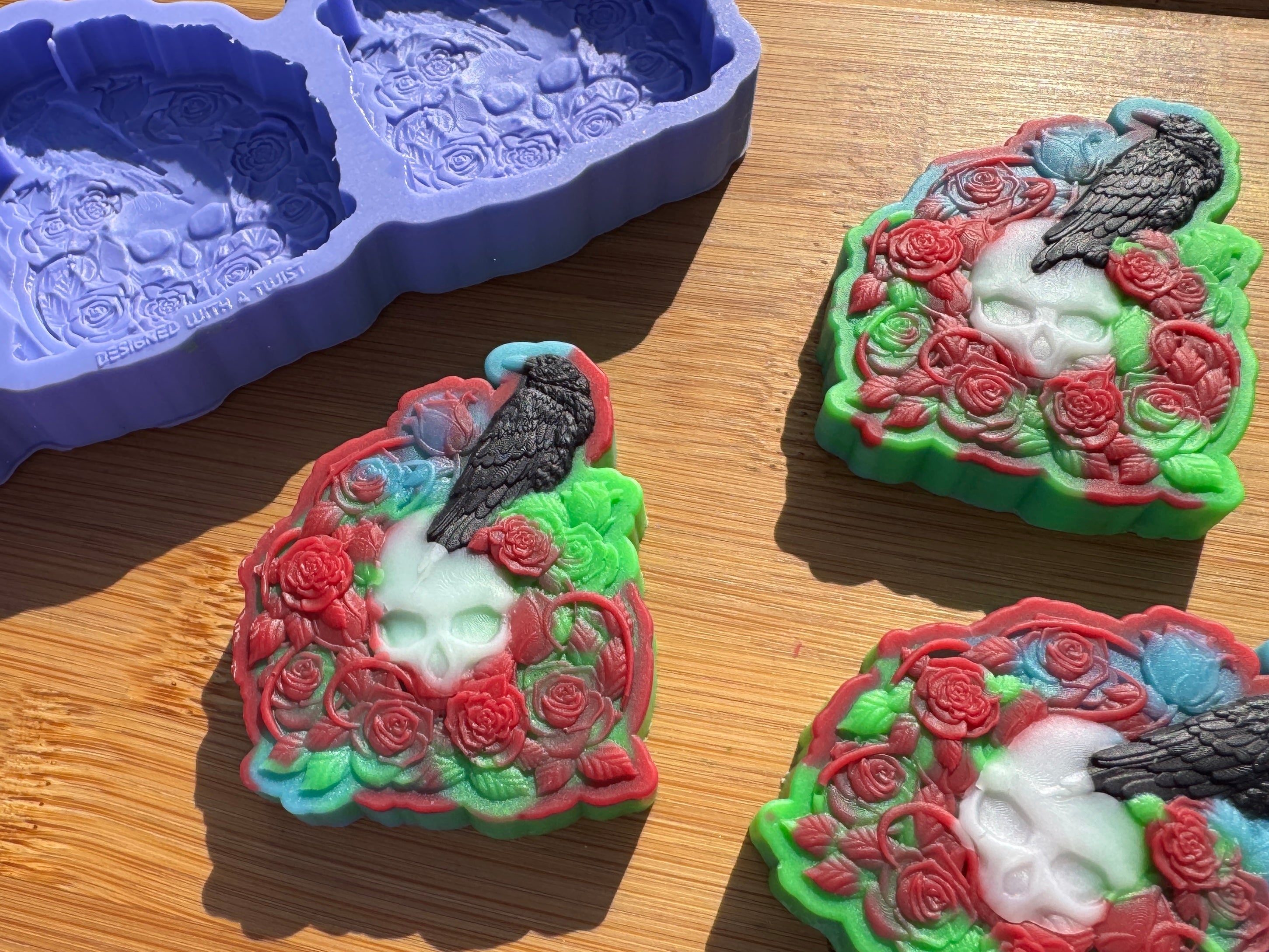 Skulls and Roses Silicone Mold Trio