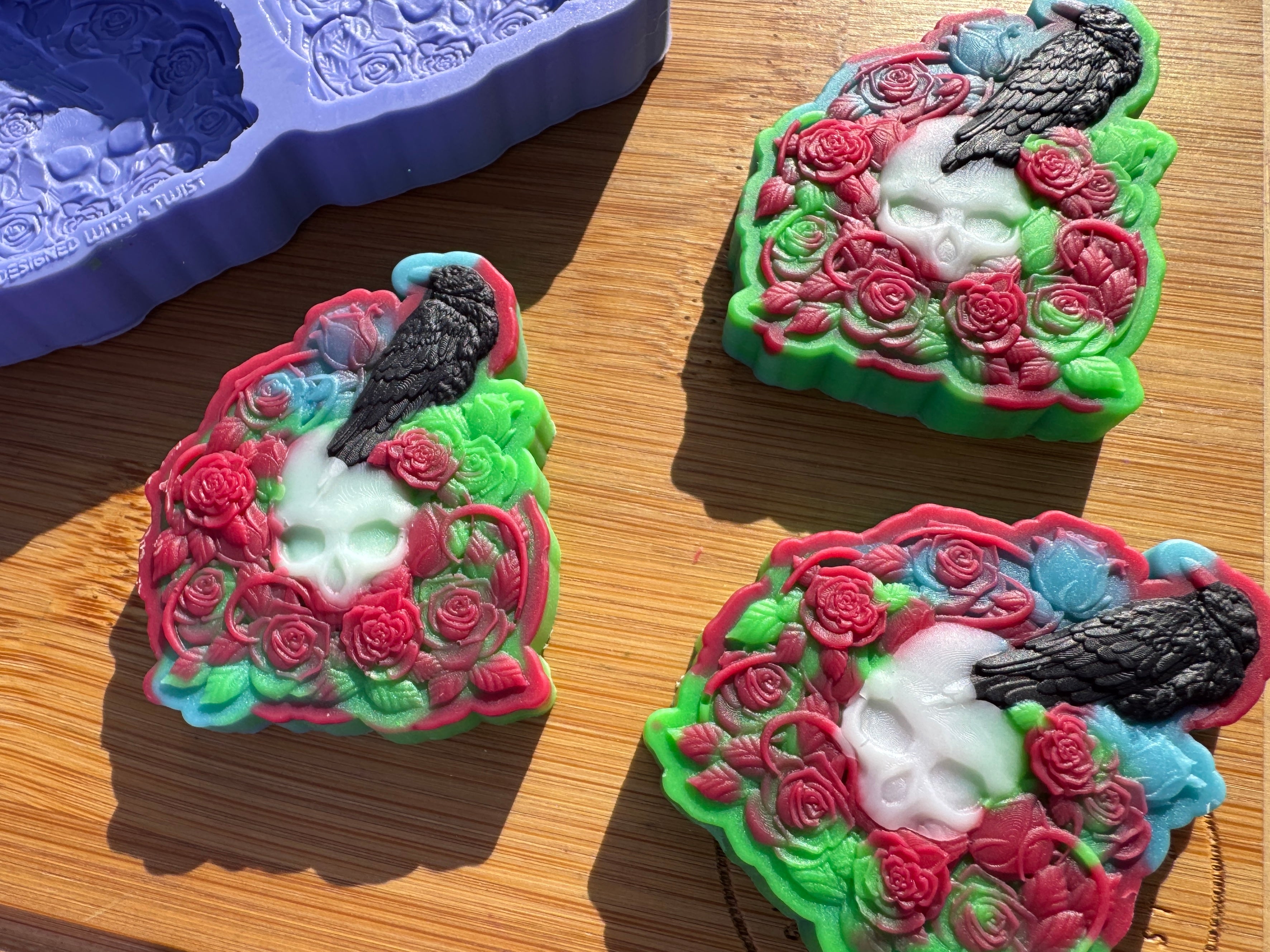 Skulls and Roses Silicone Mold Trio