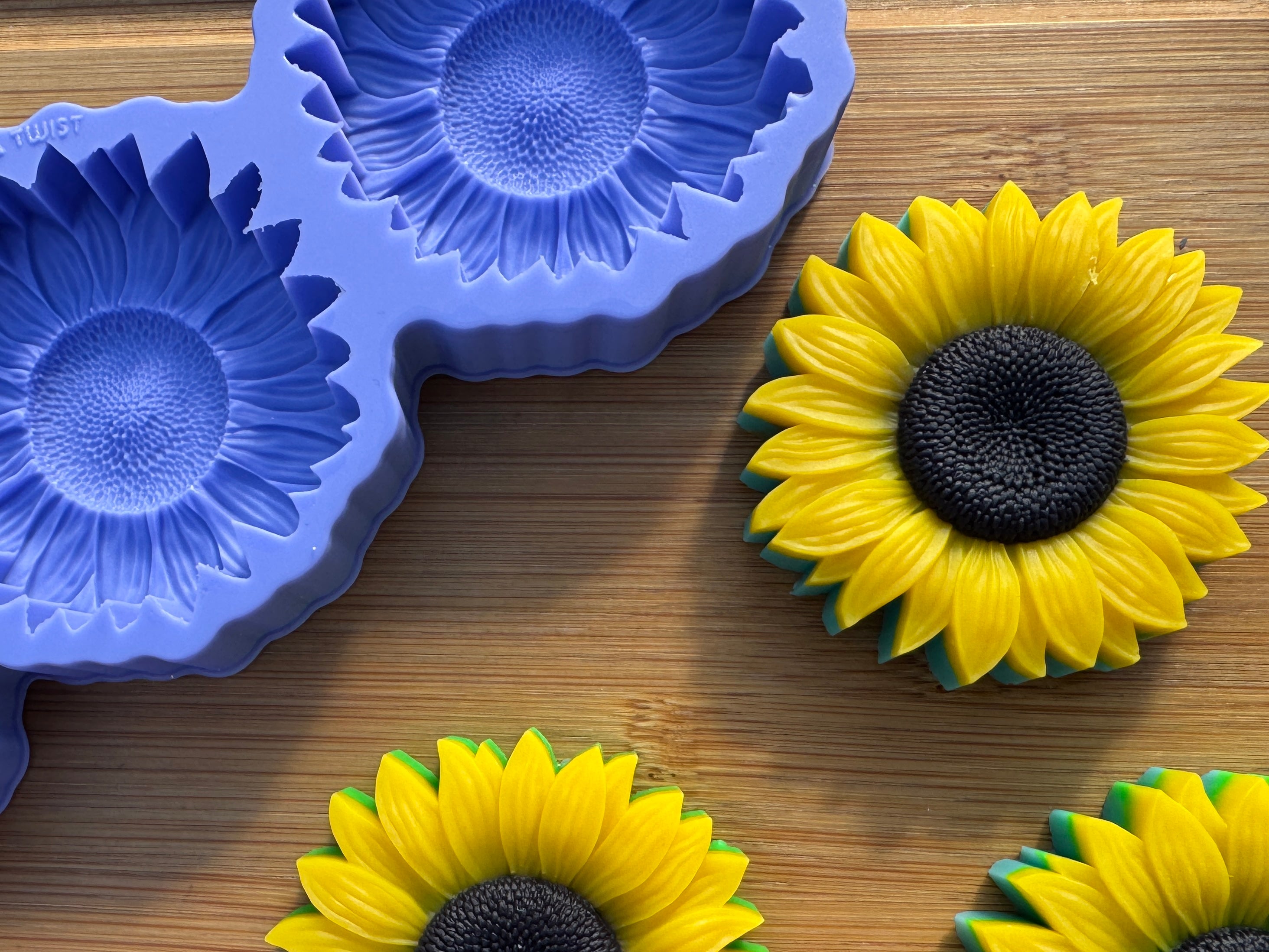 3D Sunflower Silicone Mold Trio