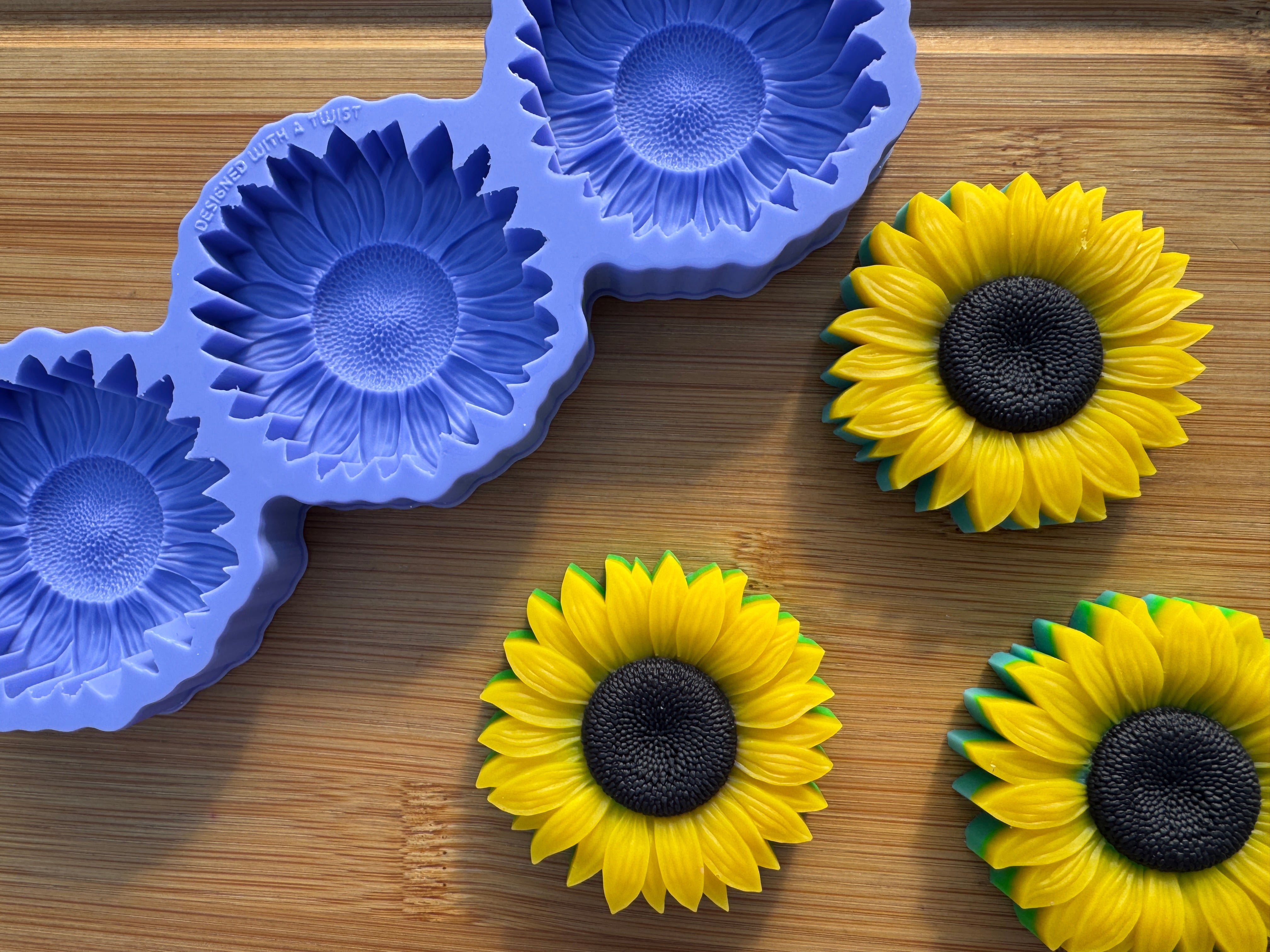 3D Sunflower Silicone Mold Trio