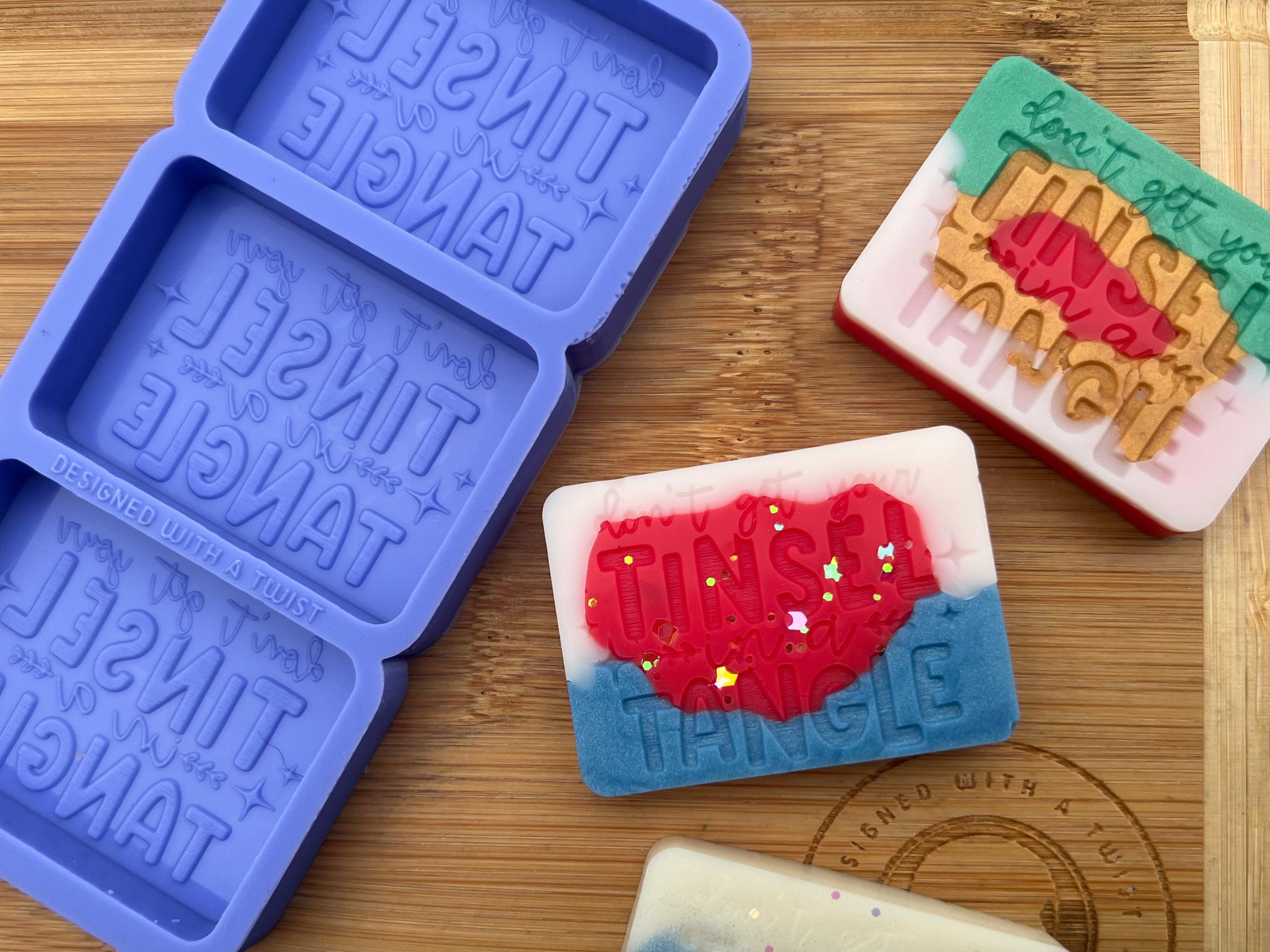 Don't Get Your Tinsel in a Tangle Wax Melt Silicone Mold - Designed with a Twist - Top quality silicone molds made in the UK.