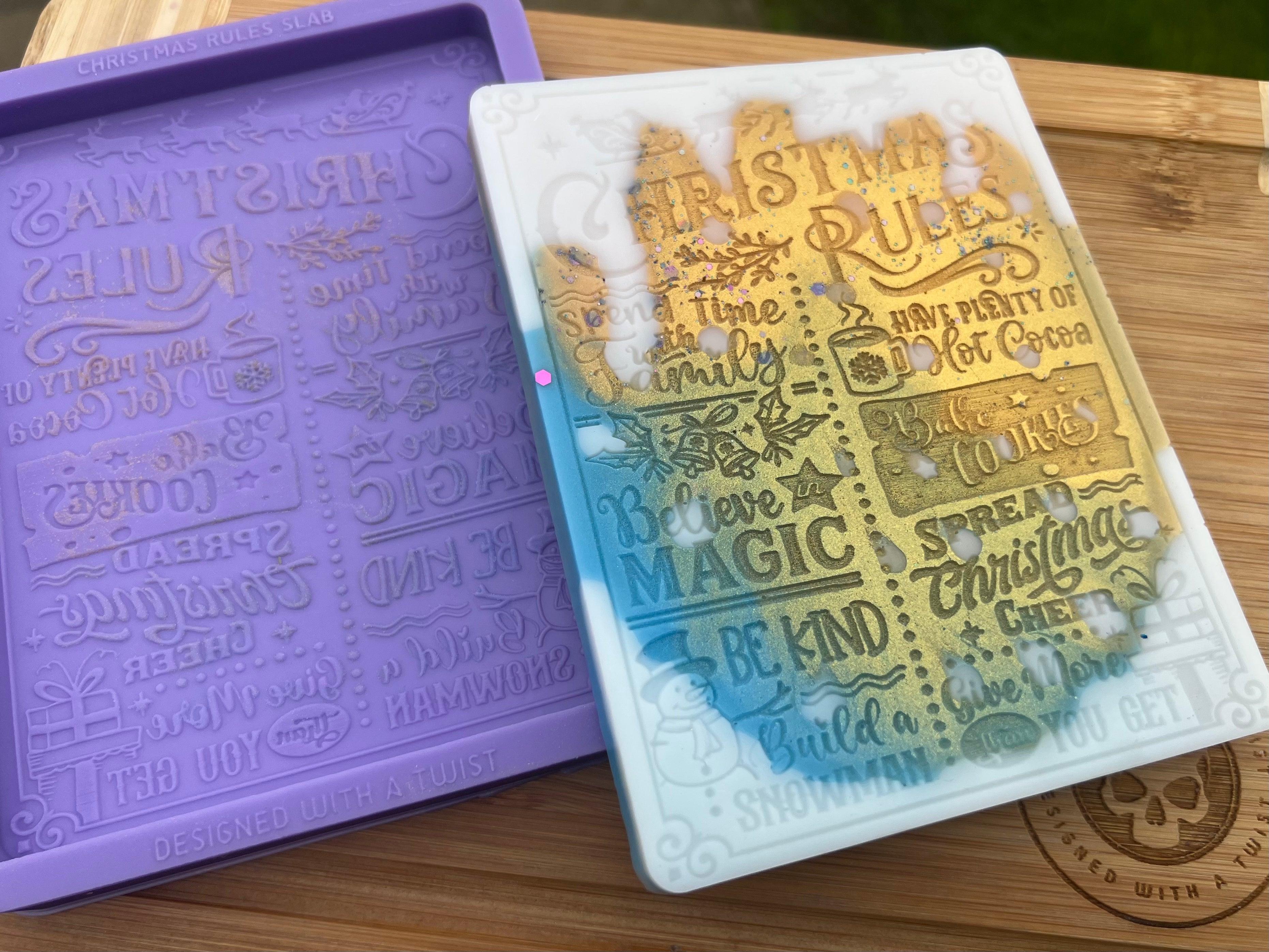 Christmas Rules Mini Slab Silicone Mold - Designed with a Twist - Top quality silicone molds made in the UK.