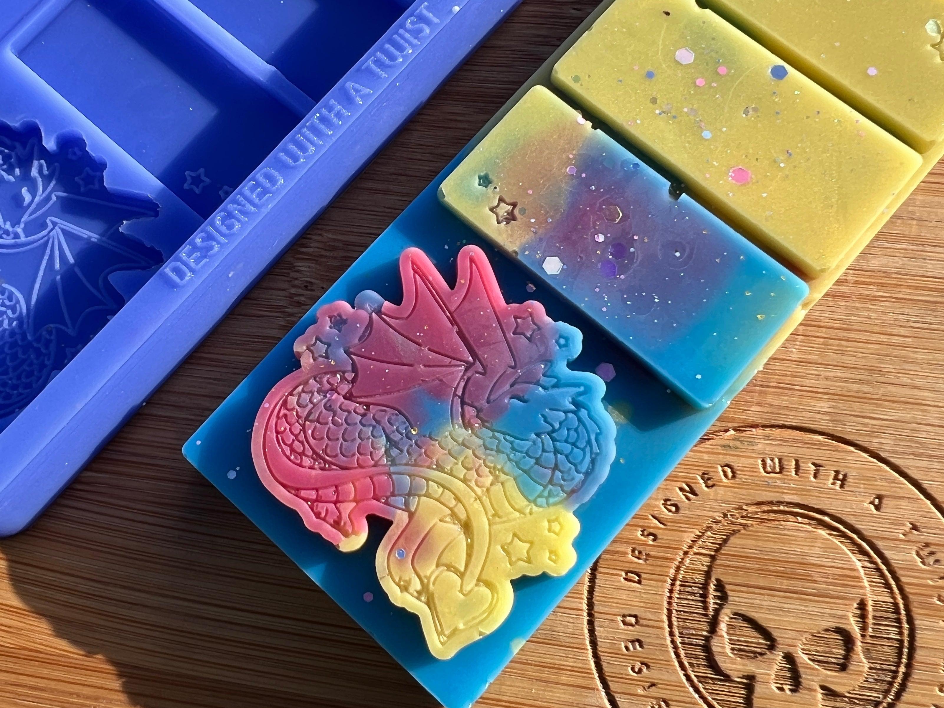 Sleepy Dragon Snapbar Silicone Mold - Designed with a Twist - Top quality silicone molds made in the UK.