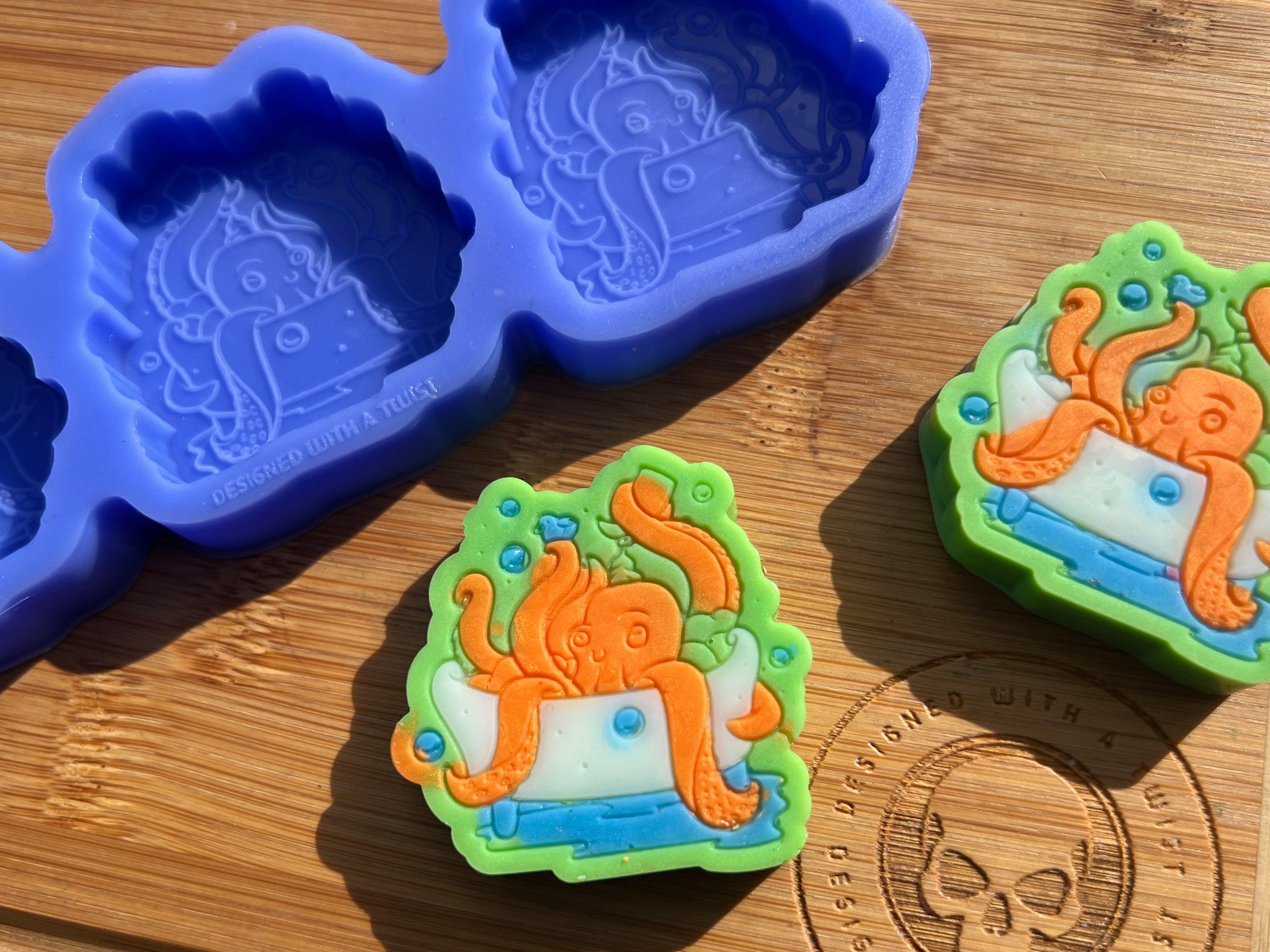 Bathing Octopus Silicone Mold - Designed with a Twist - Top quality silicone molds made in the UK.