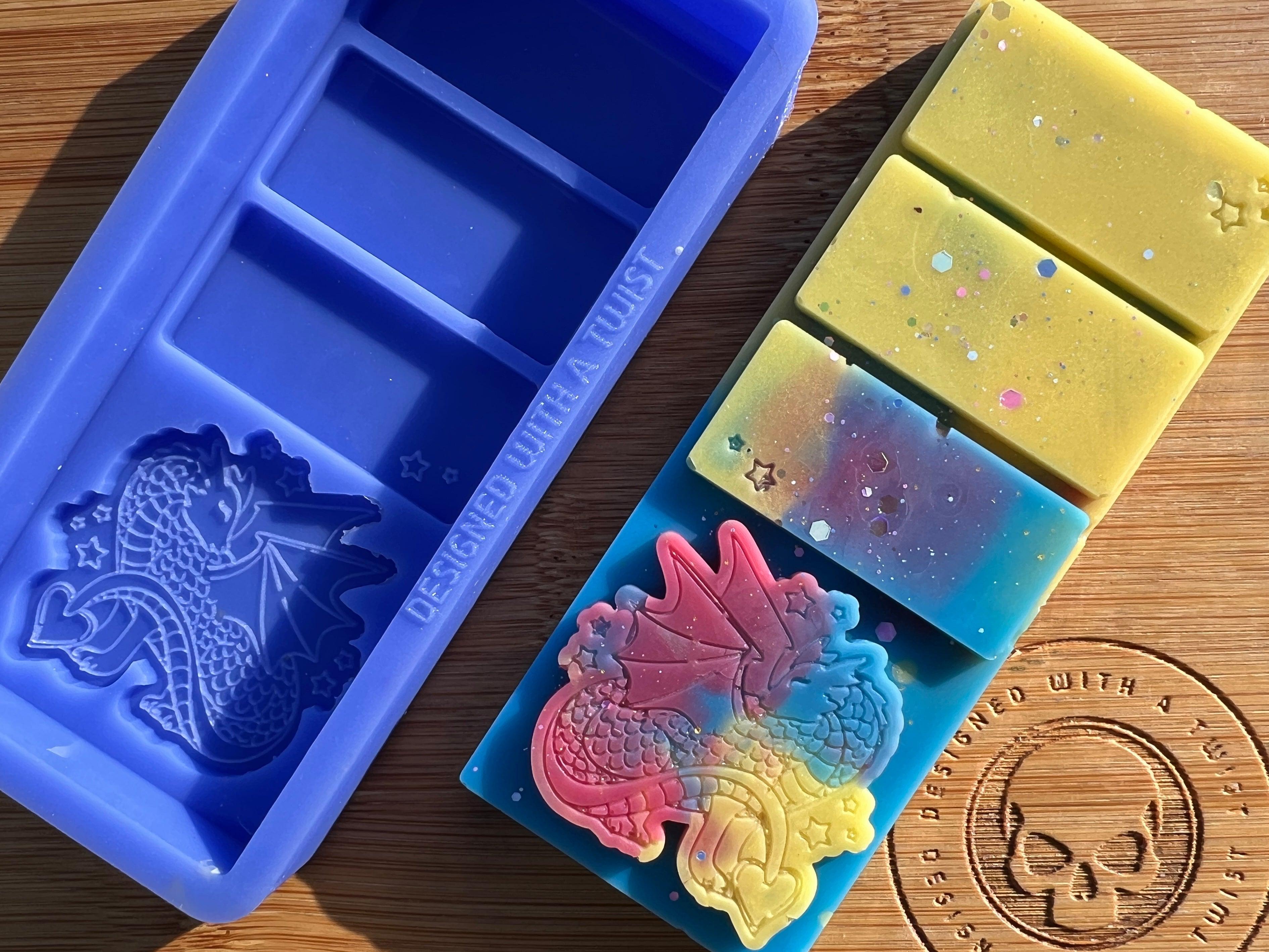 Sleepy Dragon Snapbar Silicone Mold - Designed with a Twist - Top quality silicone molds made in the UK.