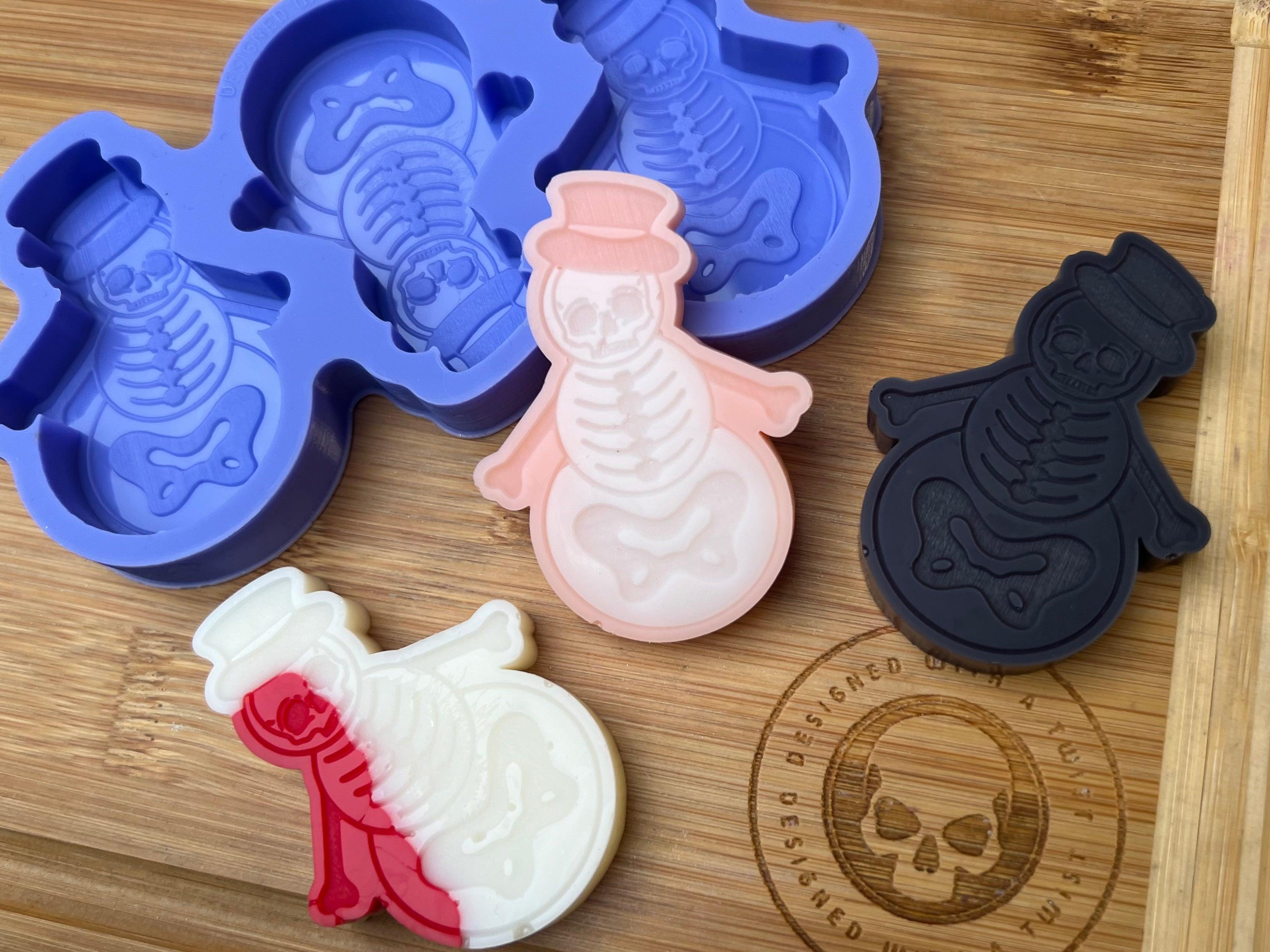 Skeleton Snowman Wax Melt Silicone Mold - Designed with a Twist - Top quality silicone molds made in the UK.