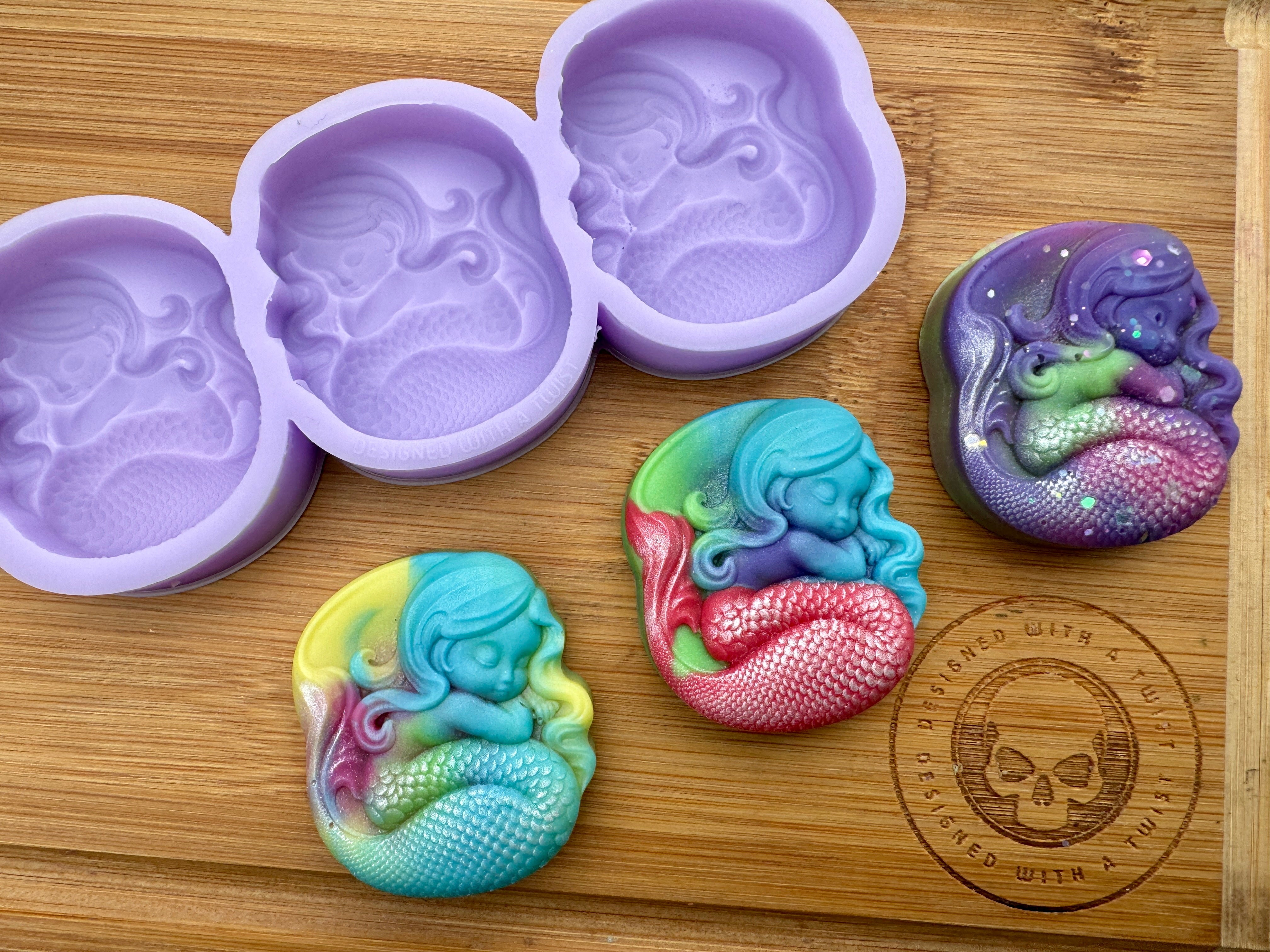 3D Baby Mermaid Trio Silicone Mold