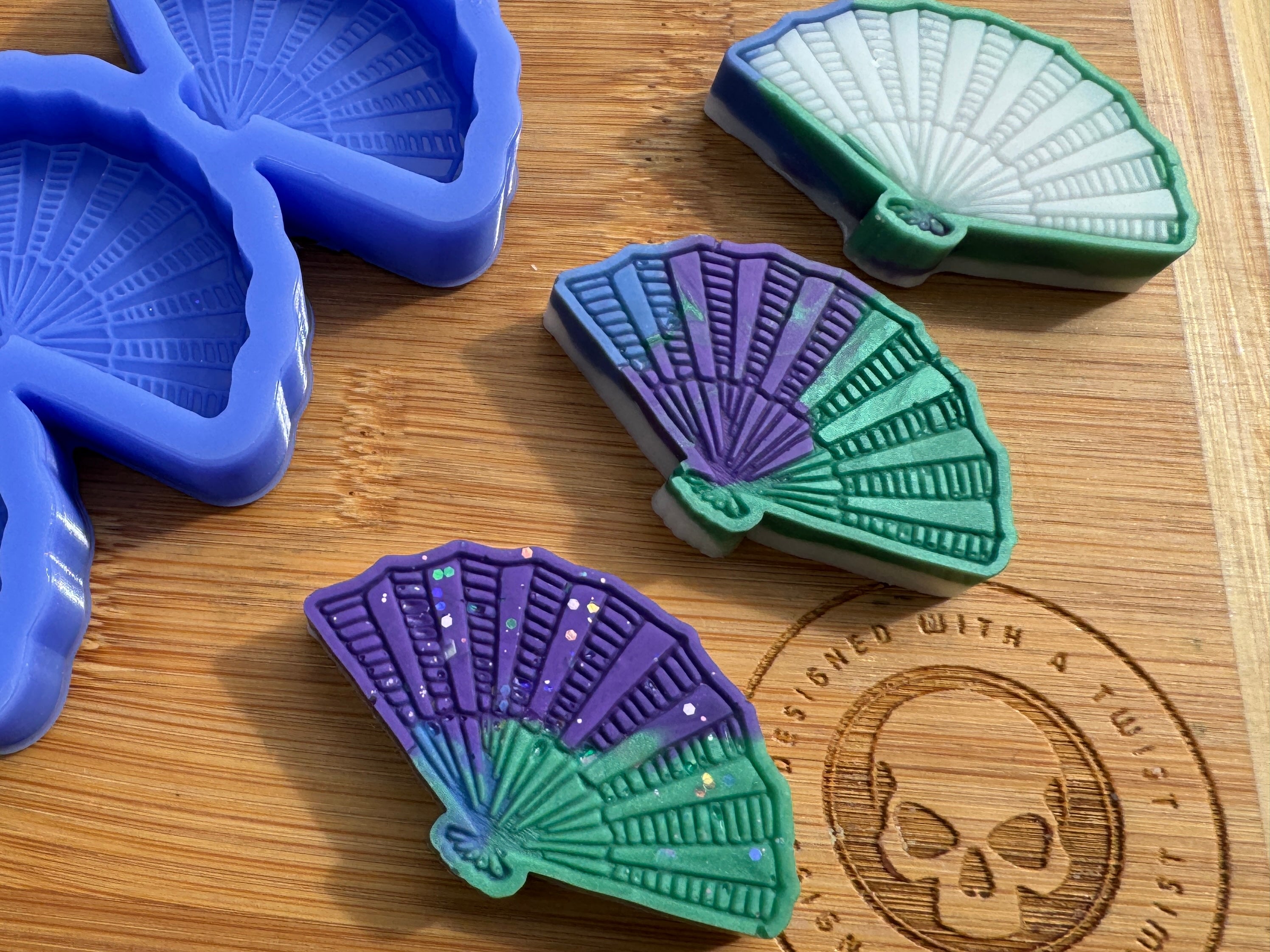 Hand Fan Silicone Mold Trio