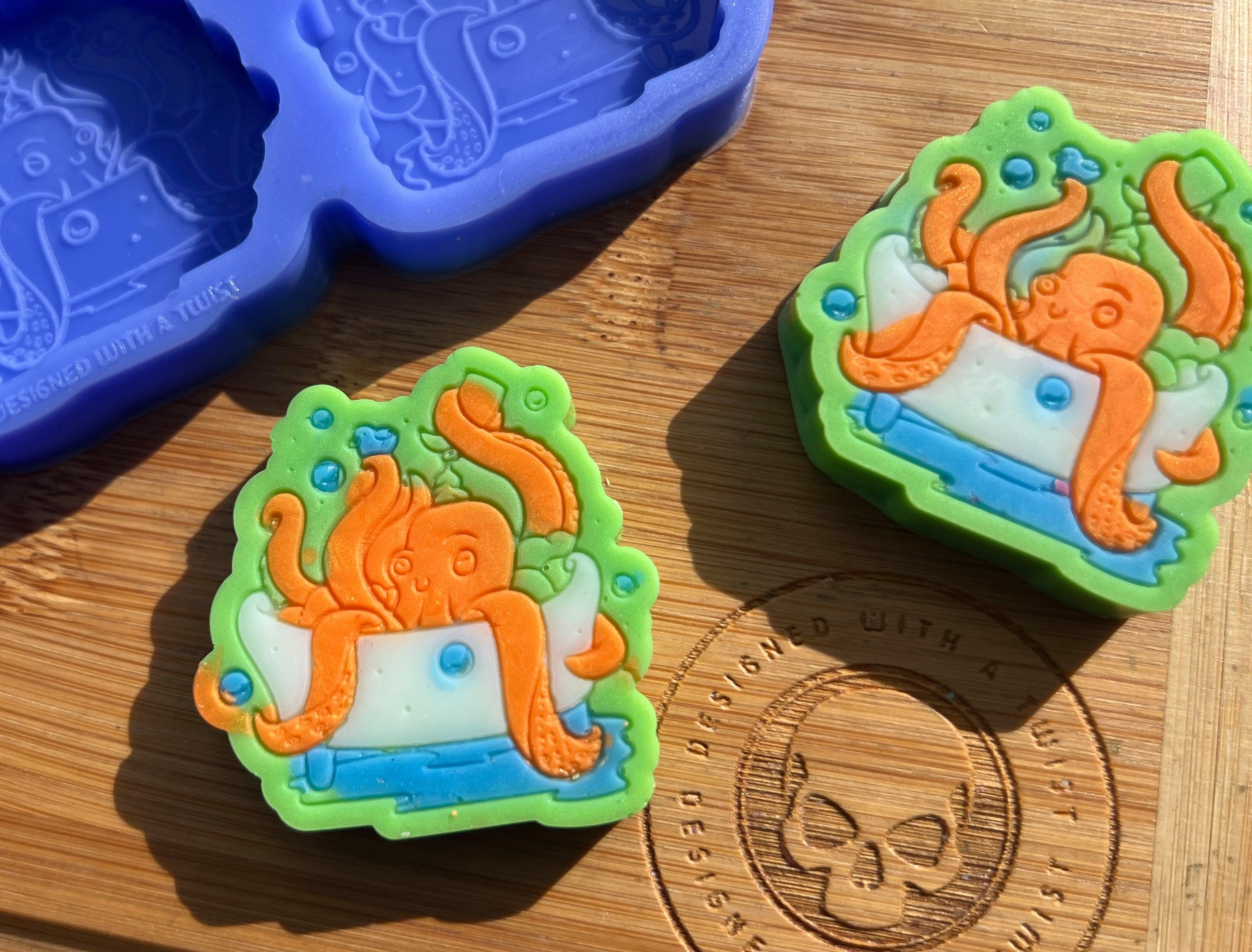 Bathing Octopus Silicone Mold - Designed with a Twist - Top quality silicone molds made in the UK.