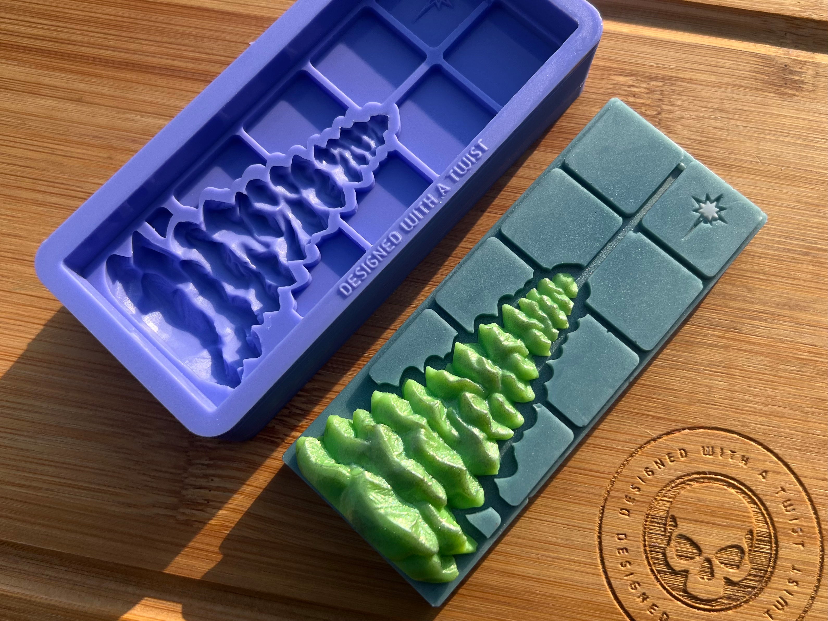 3D Christmas Tree Snapbar Silicone Mold - Designed with a Twist - Top quality silicone molds made in the UK.