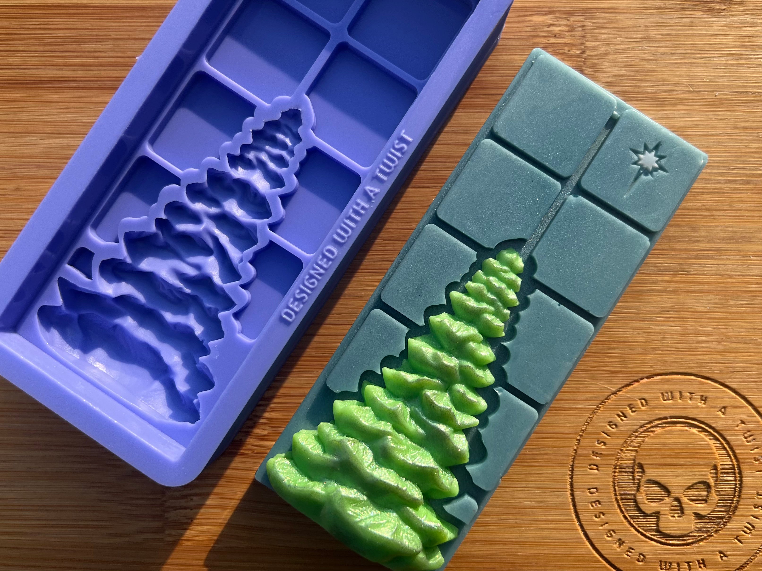 3D Christmas Tree Snapbar Silicone Mold - Designed with a Twist - Top quality silicone molds made in the UK.