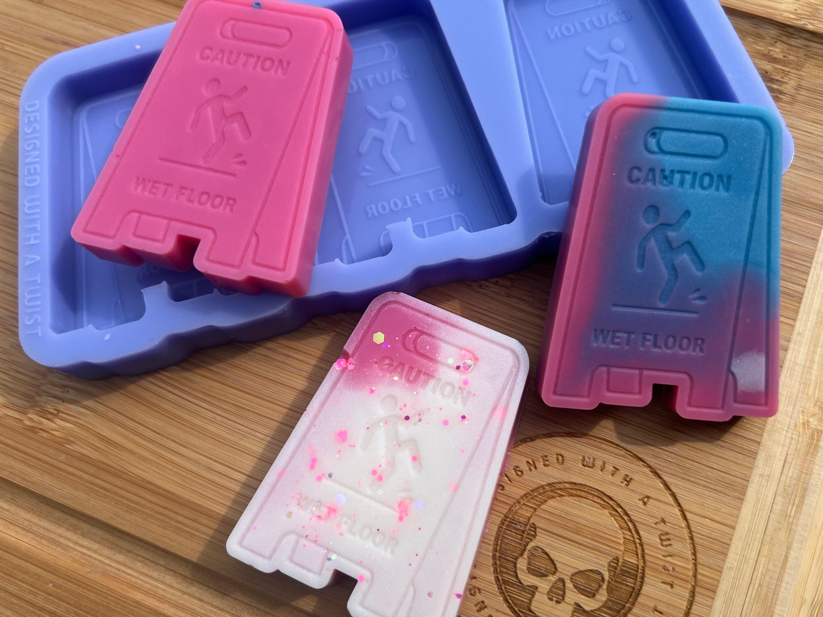 Wet Floor Sign Wax Melt Silicone Mold - Designed with a Twist - Top quality silicone molds made in the UK.