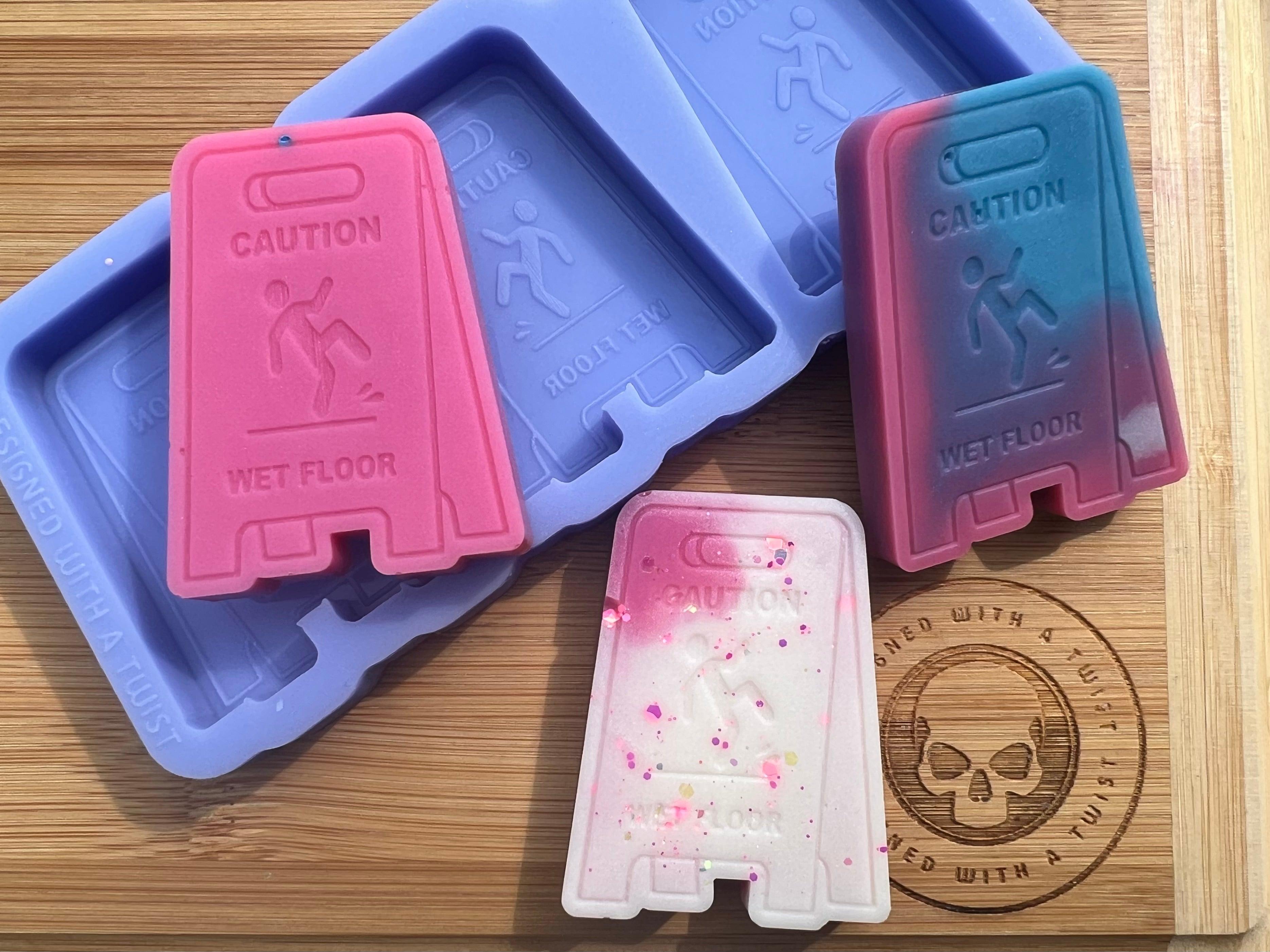 Wet Floor Sign Wax Melt Silicone Mold - Designed with a Twist - Top quality silicone molds made in the UK.