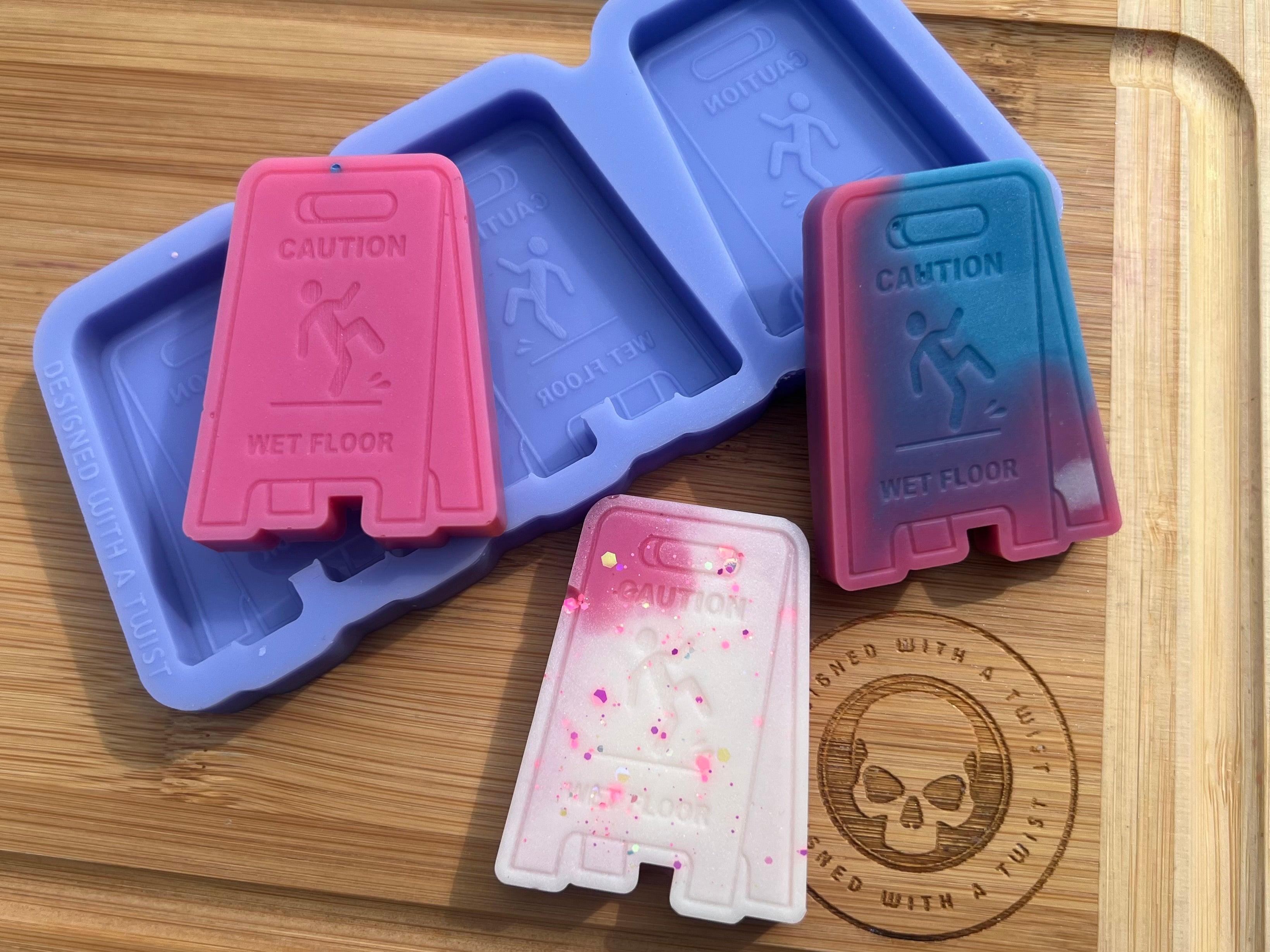 Wet Floor Sign Wax Melt Silicone Mold - Designed with a Twist - Top quality silicone molds made in the UK.