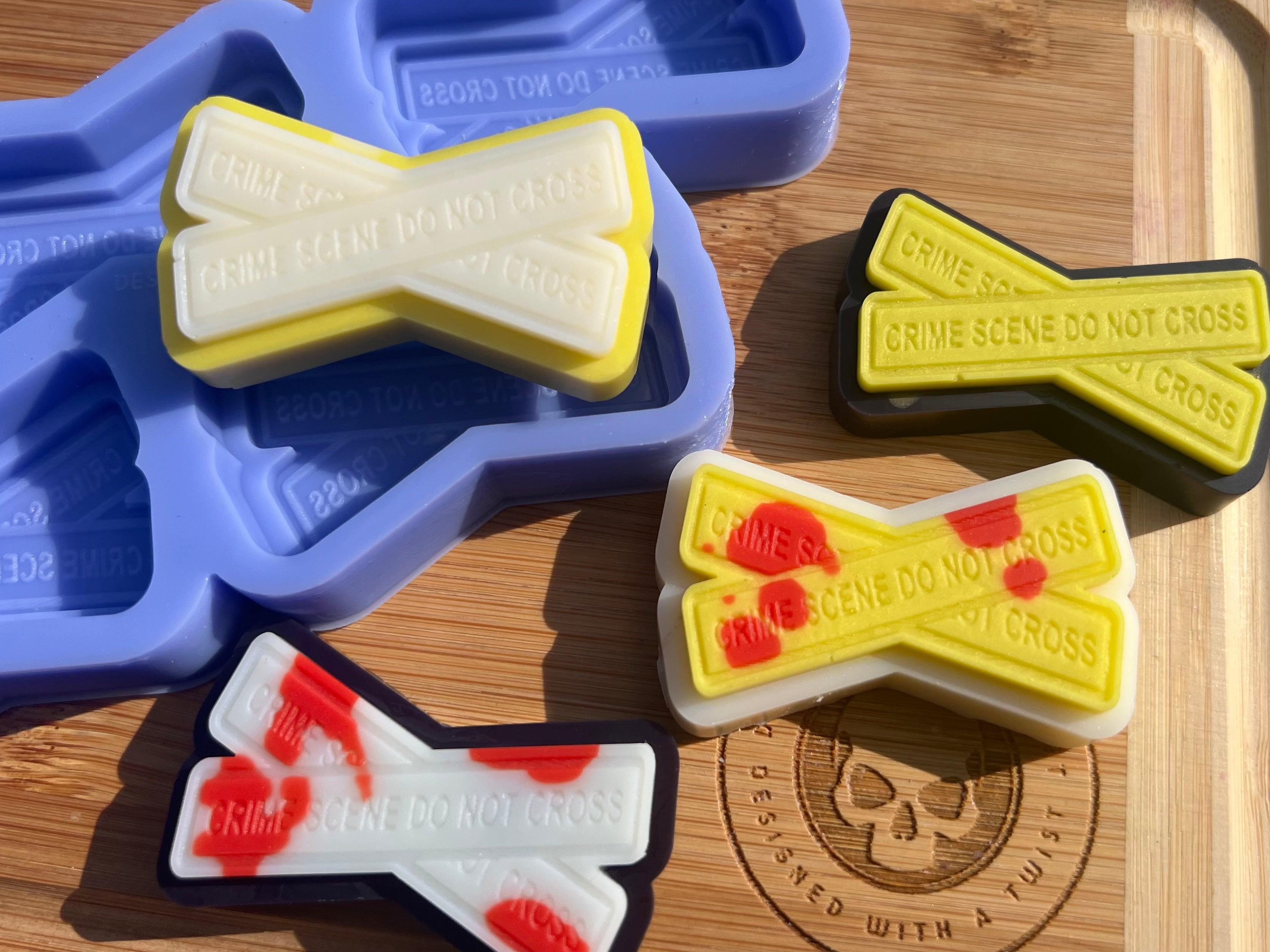 Crime Scene Tape Wax Melt Silicone Mold - Designed with a Twist - Top quality silicone molds made in the UK.