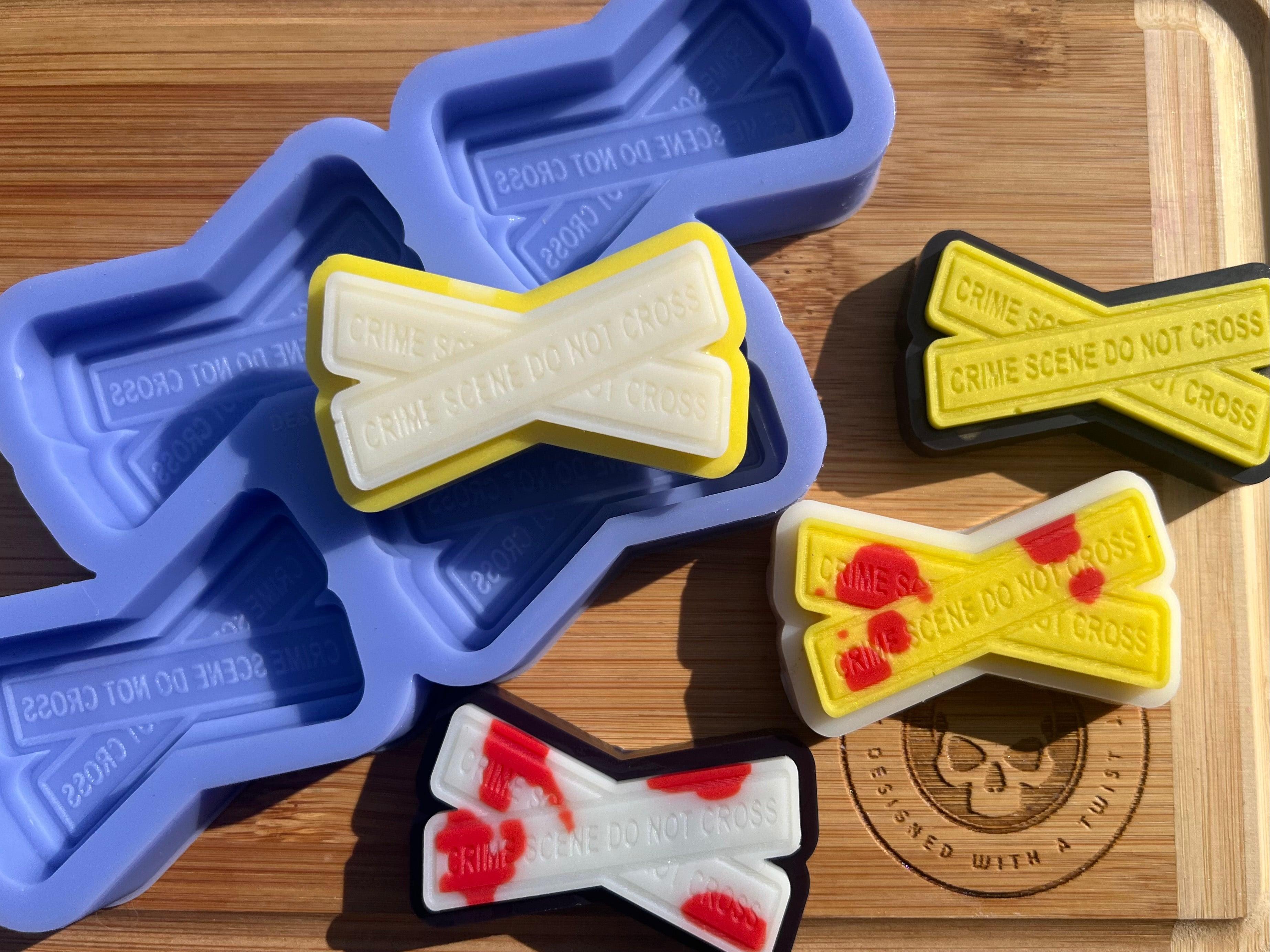 Crime Scene Tape Wax Melt Silicone Mold - Designed with a Twist - Top quality silicone molds made in the UK.