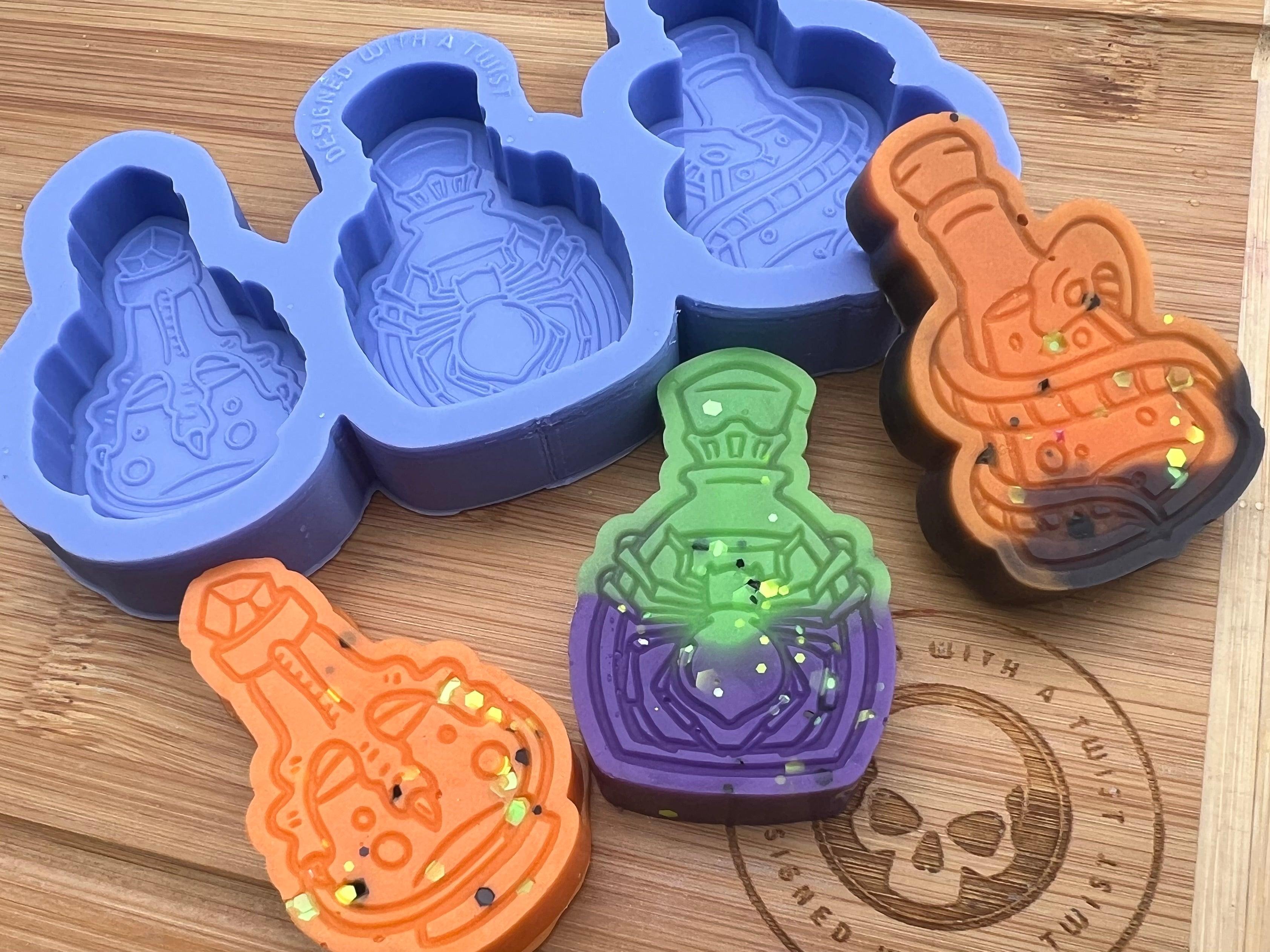 Poison Bottles Wax Melt Silicone Mold - Designed with a Twist - Top quality silicone molds made in the UK.