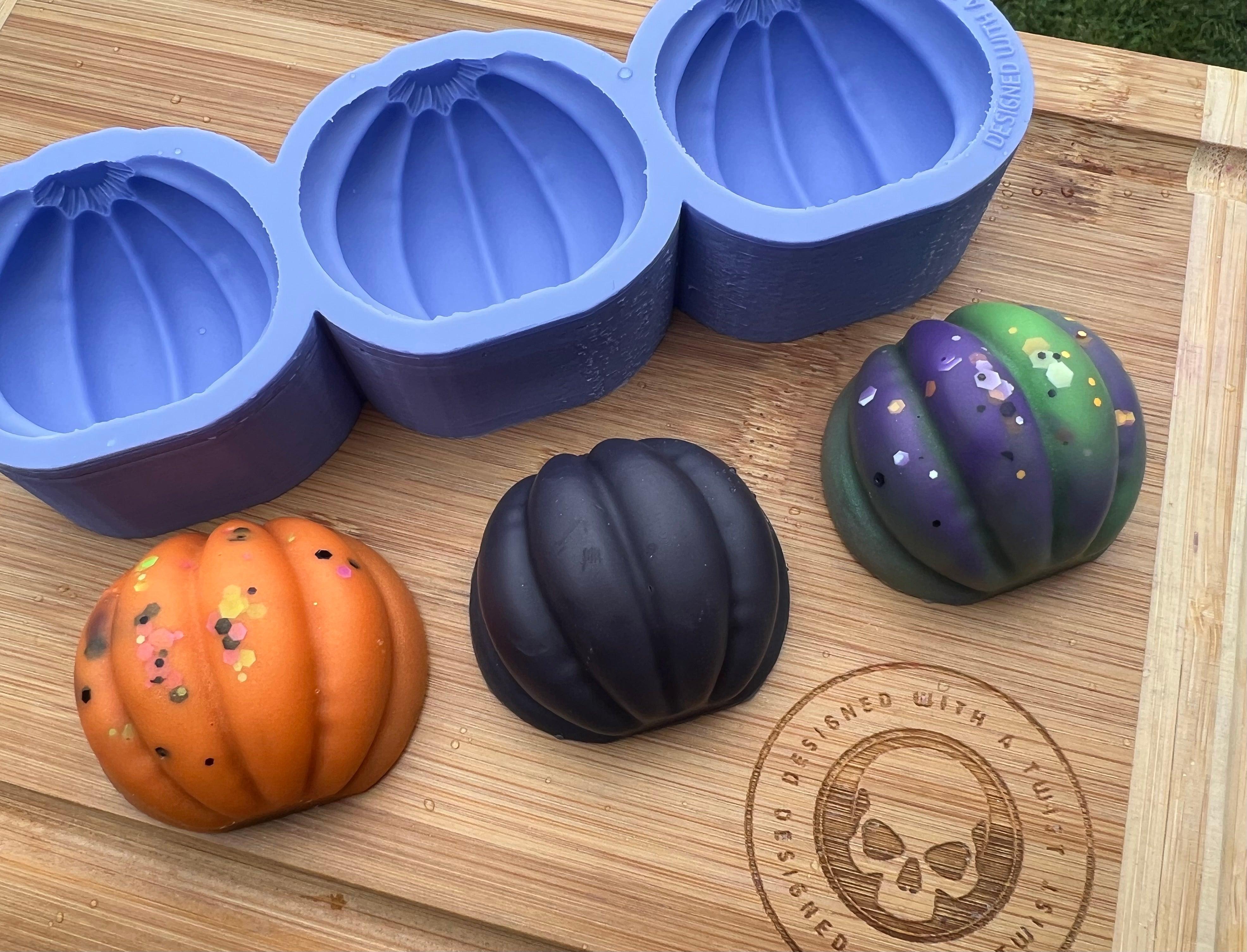 Plain Pumpkin Wax Melt Silicone Mold - Flat Back - Designed with a Twist - Top quality silicone molds made in the UK.