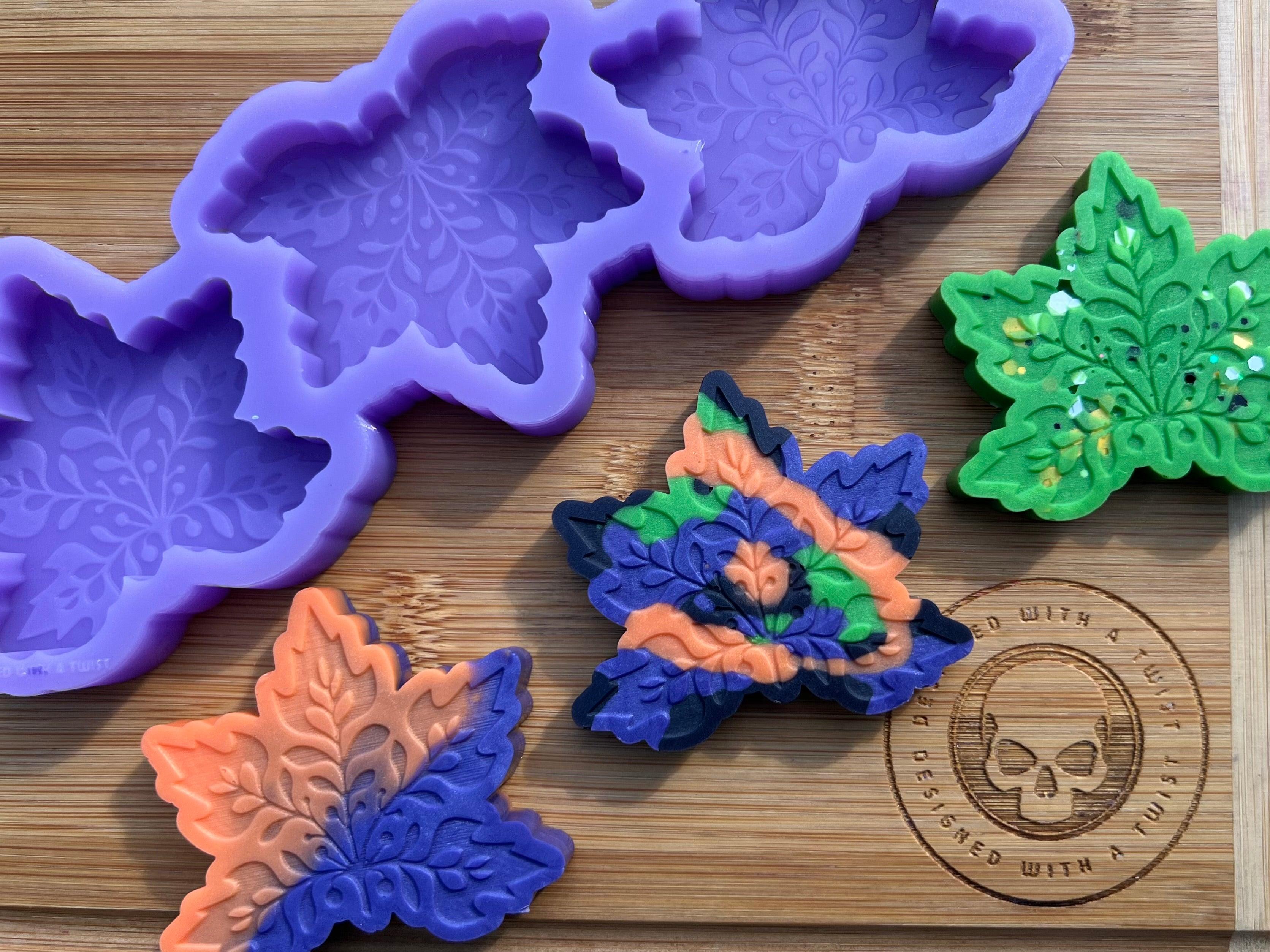 Autumn Leaves Wax Melt Silicone Mold - Designed with a Twist - Top quality silicone molds made in the UK.