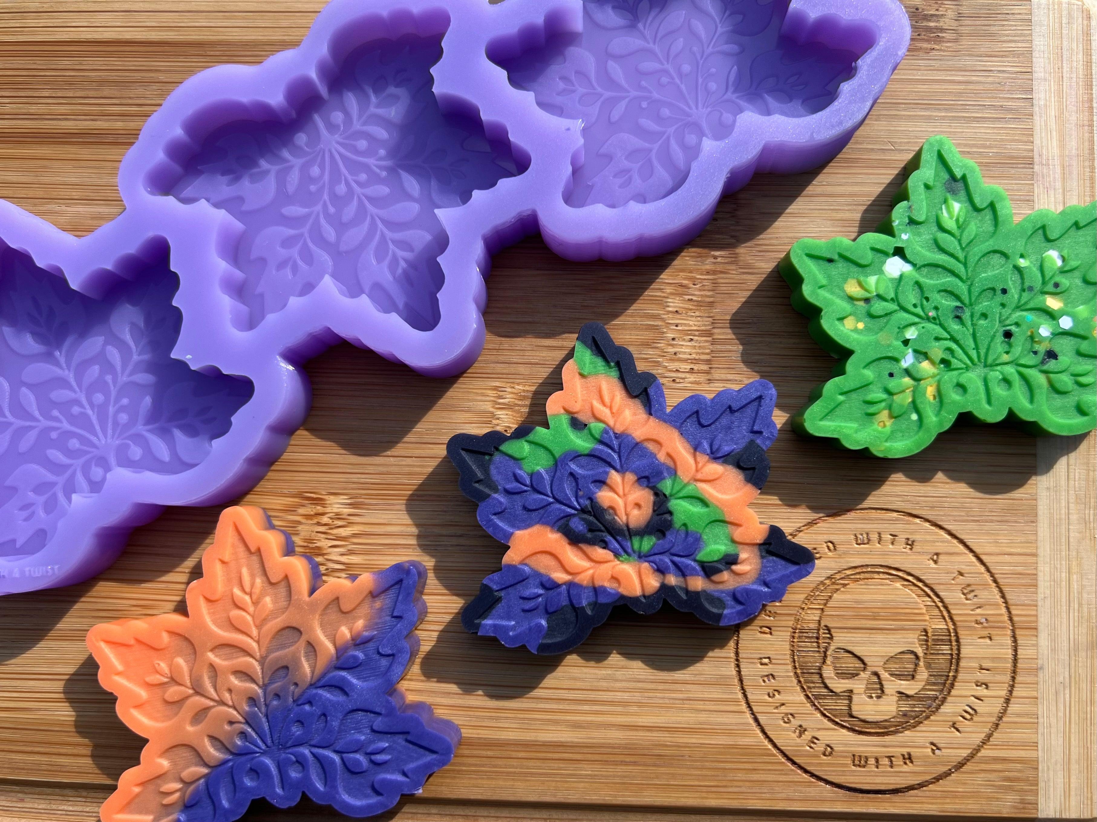 Autumn Leaves Wax Melt Silicone Mold - Designed with a Twist - Top quality silicone molds made in the UK.