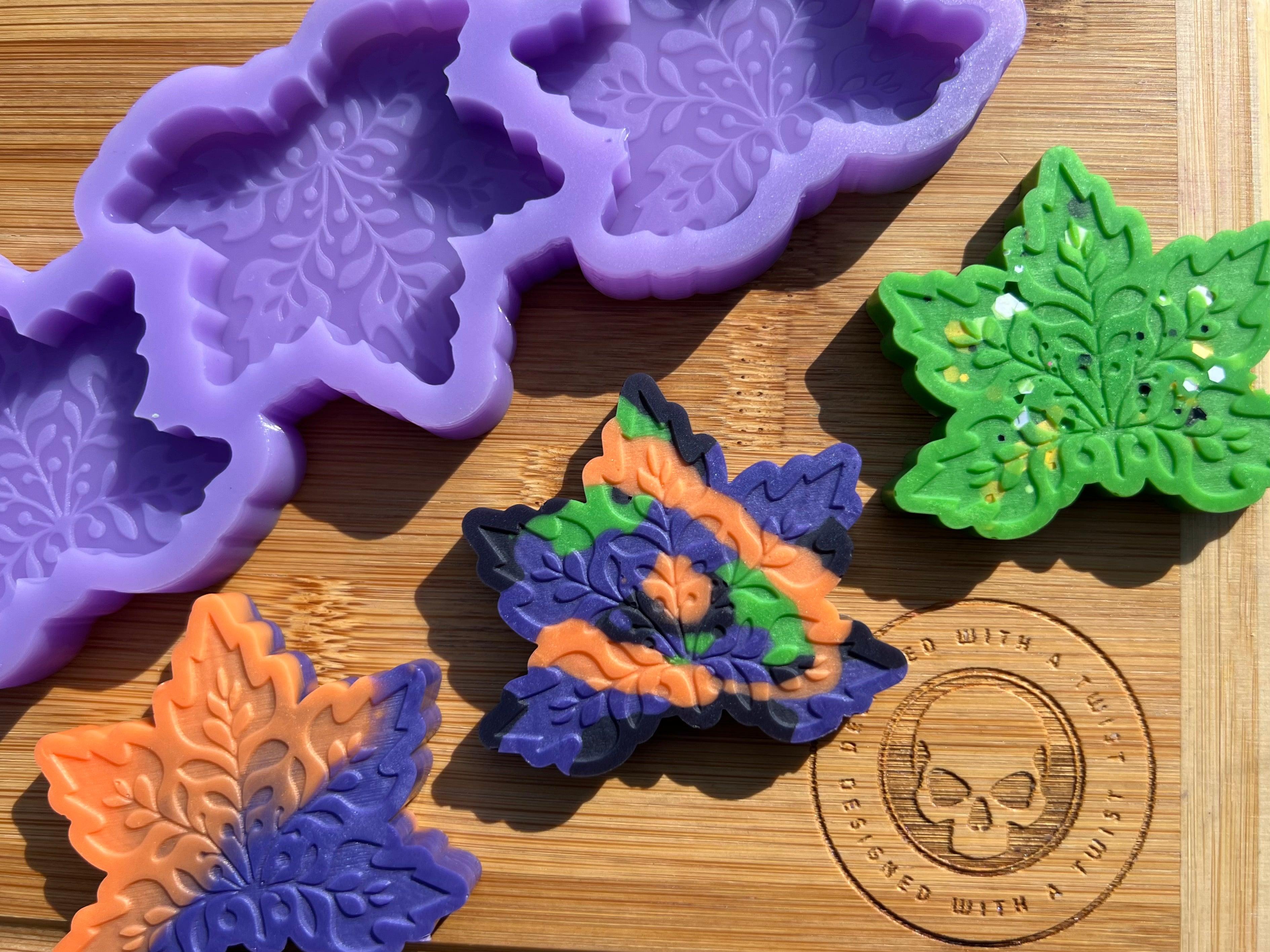 Autumn Leaves Wax Melt Silicone Mold - Designed with a Twist - Top quality silicone molds made in the UK.