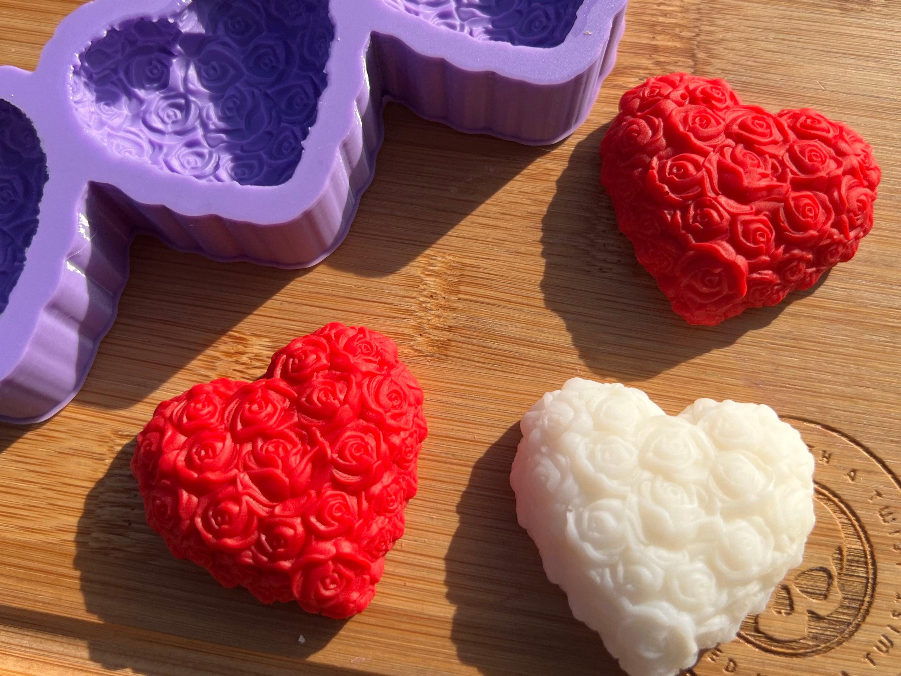 Rose Heart Wax Melt Silicone Mold - Designed with a Twist - Top quality silicone molds made in the UK.