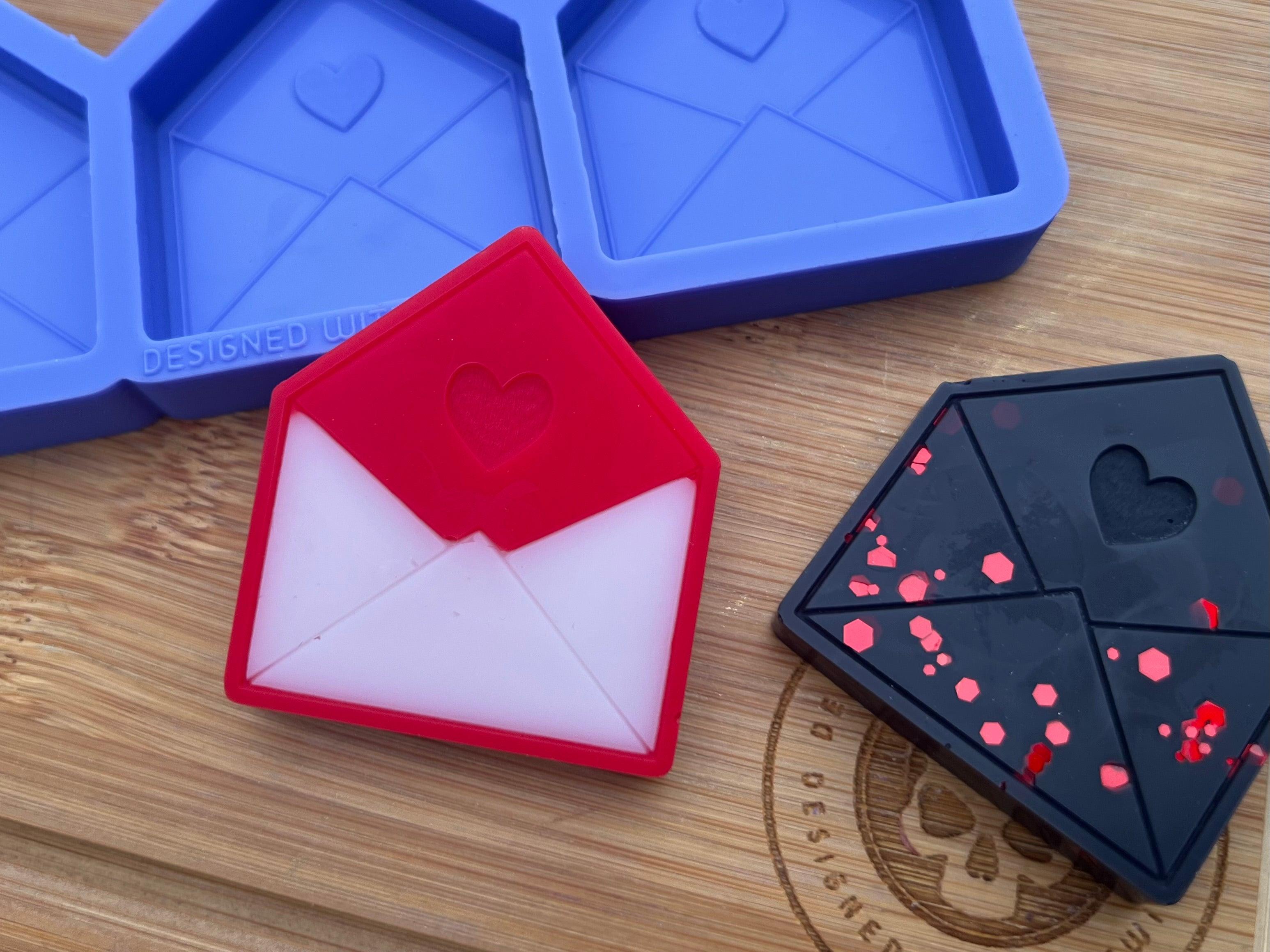 Heart Envelope Wax Melt Silicone Mold - Designed with a Twist - Top quality silicone molds made in the UK.