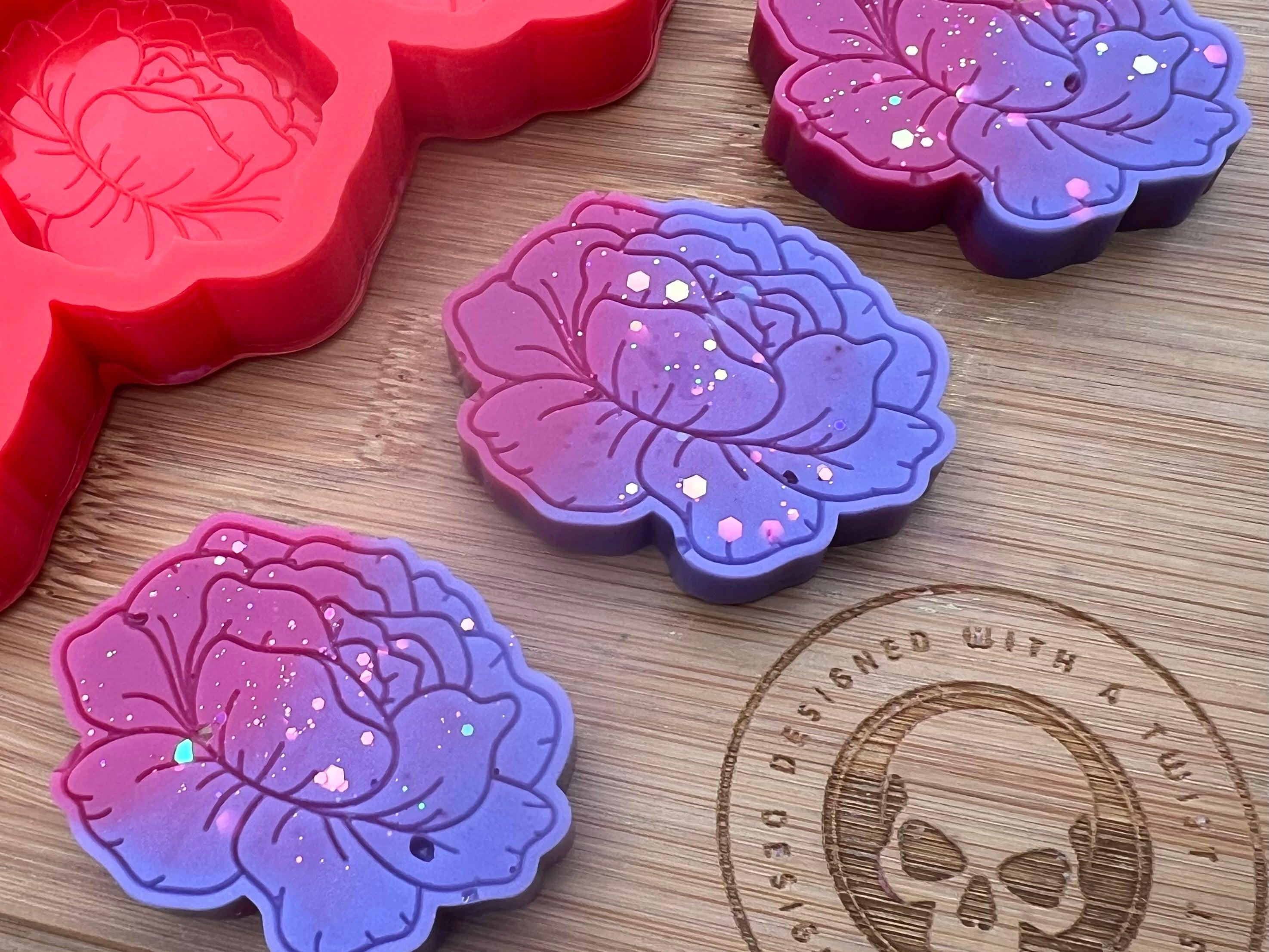 Carnation Flower Wax Melt Silicone Mold - Designed with a Twist - Top quality silicone molds made in the UK.