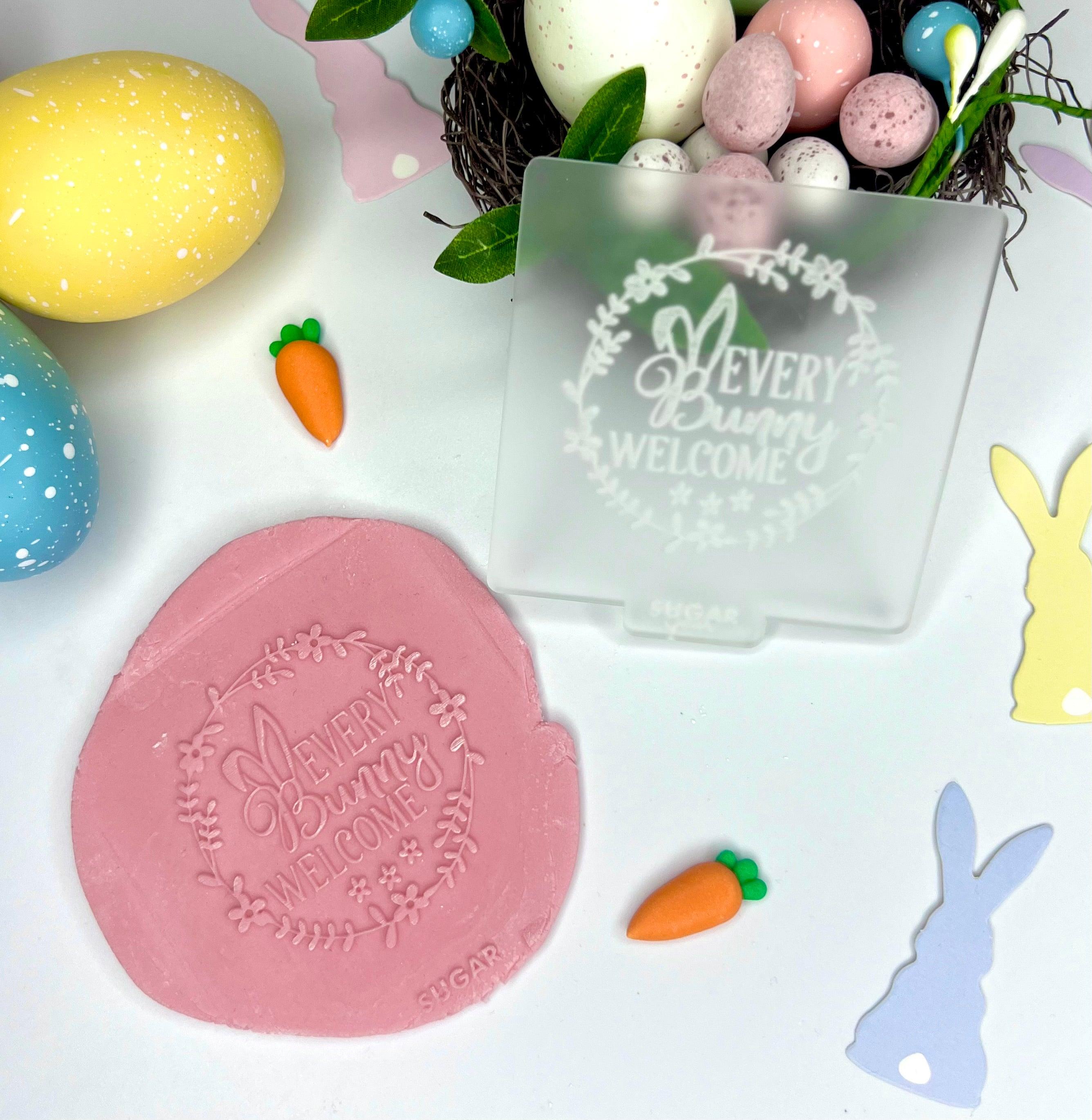 Easter Stamp (Design 2), Easter Fondant/Clay Stamp. - Designed with a Twist - Top quality silicone molds made in the UK.