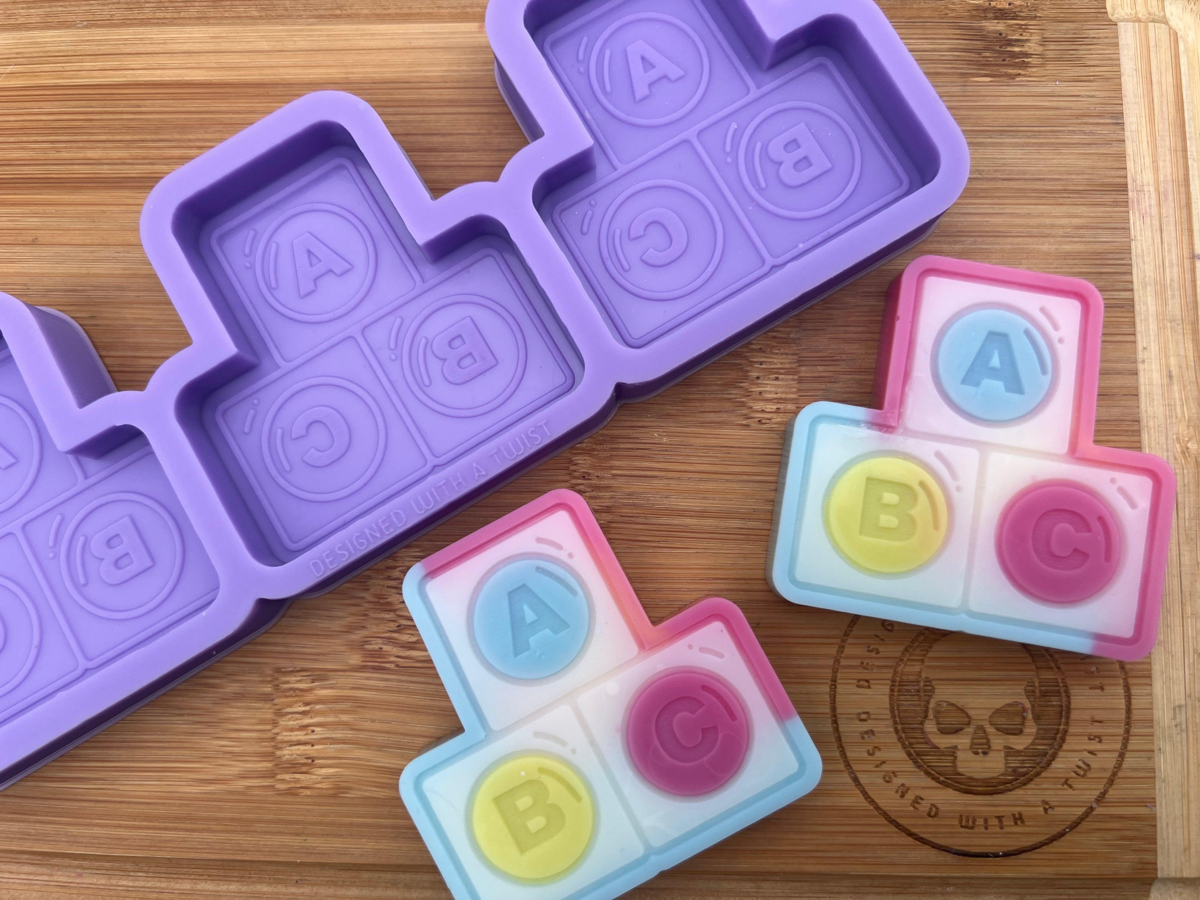 Alphabet Blocks Wax Melt Silicone Mold - Designed with a Twist - Top quality silicone molds made in the UK.