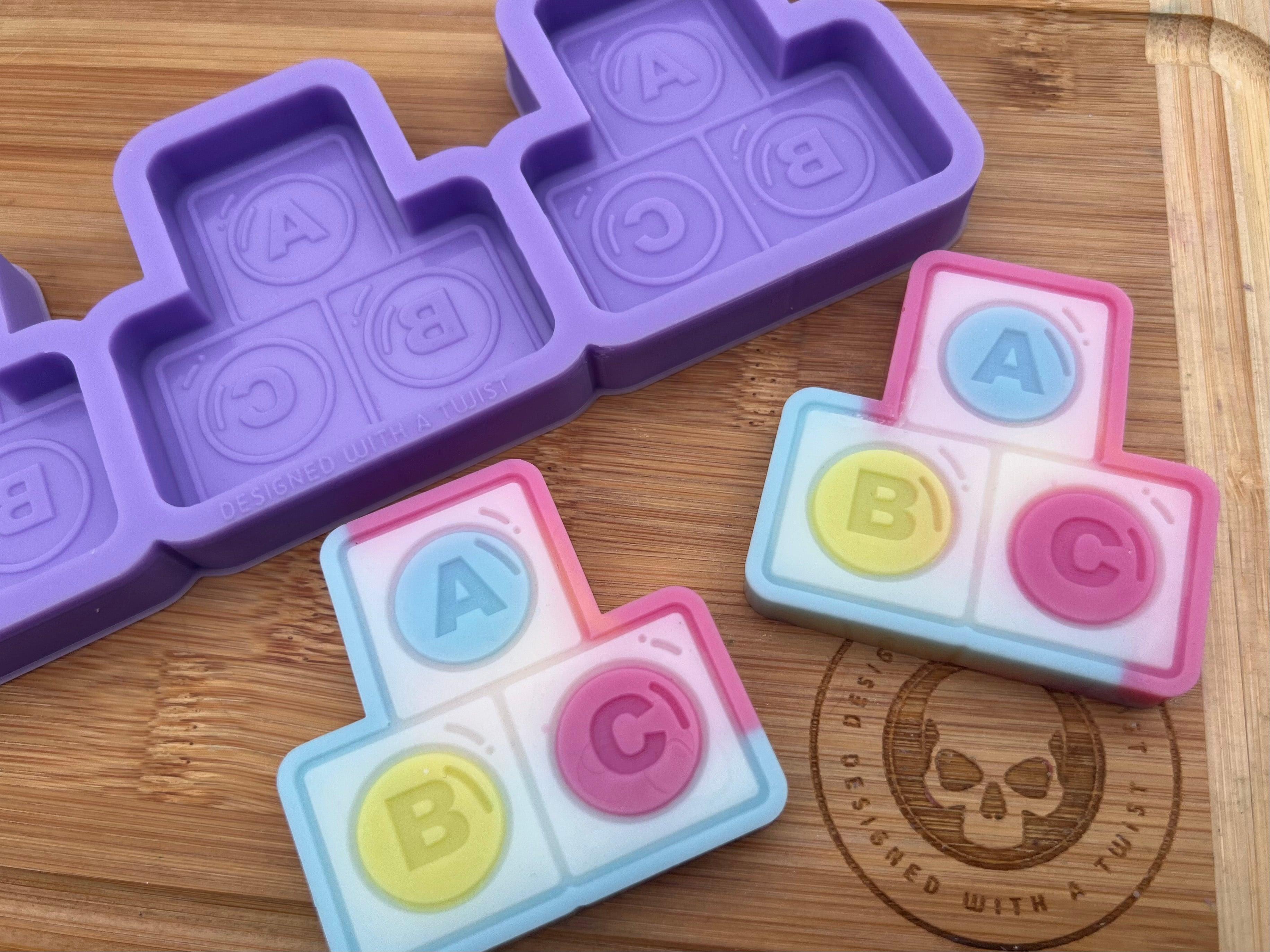 Alphabet Blocks Wax Melt Silicone Mold - Designed with a Twist - Top quality silicone molds made in the UK.