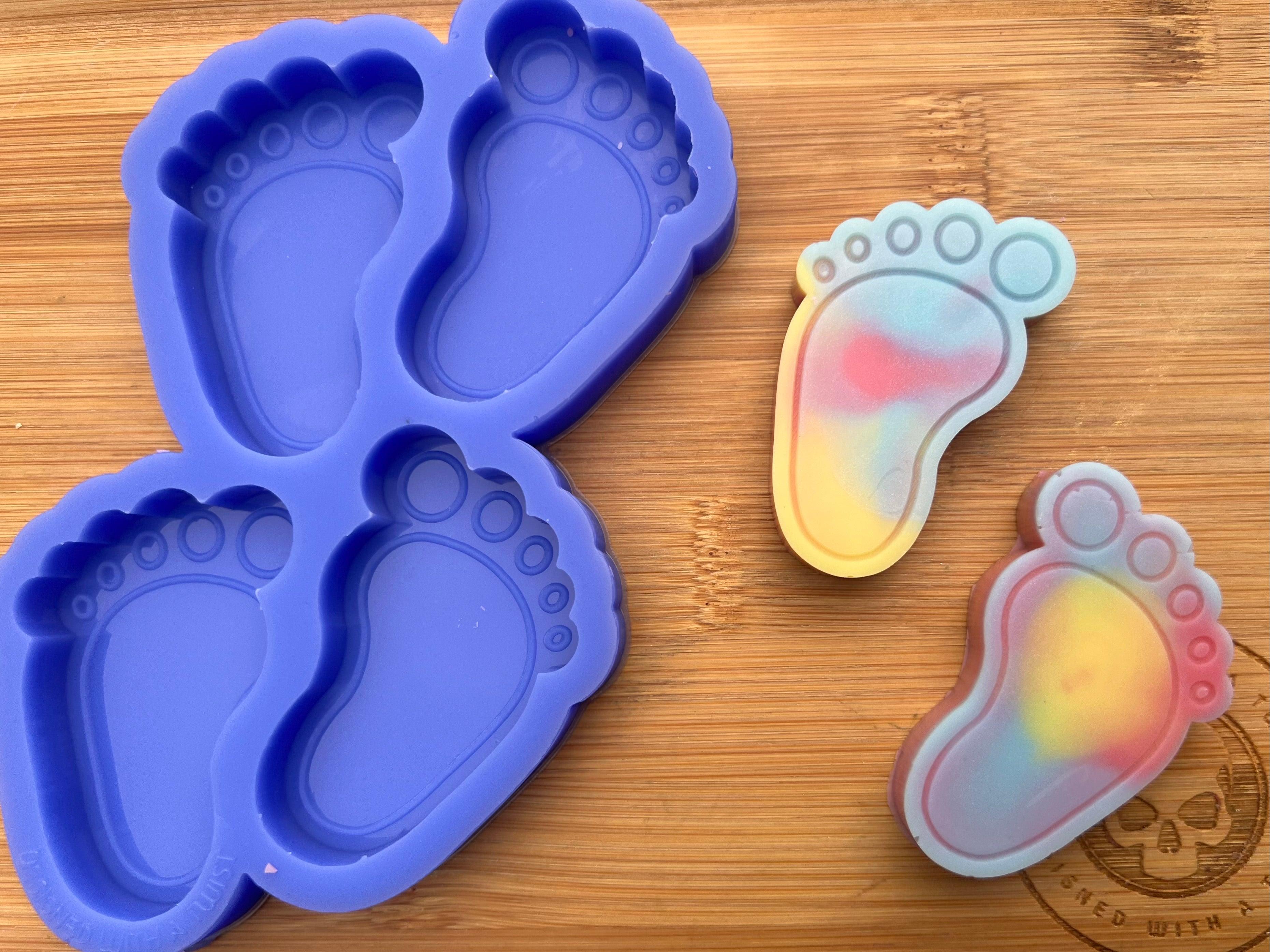 Baby Foot Print Wax Melt Silicone Mold - Designed with a Twist - Top quality silicone molds made in the UK.