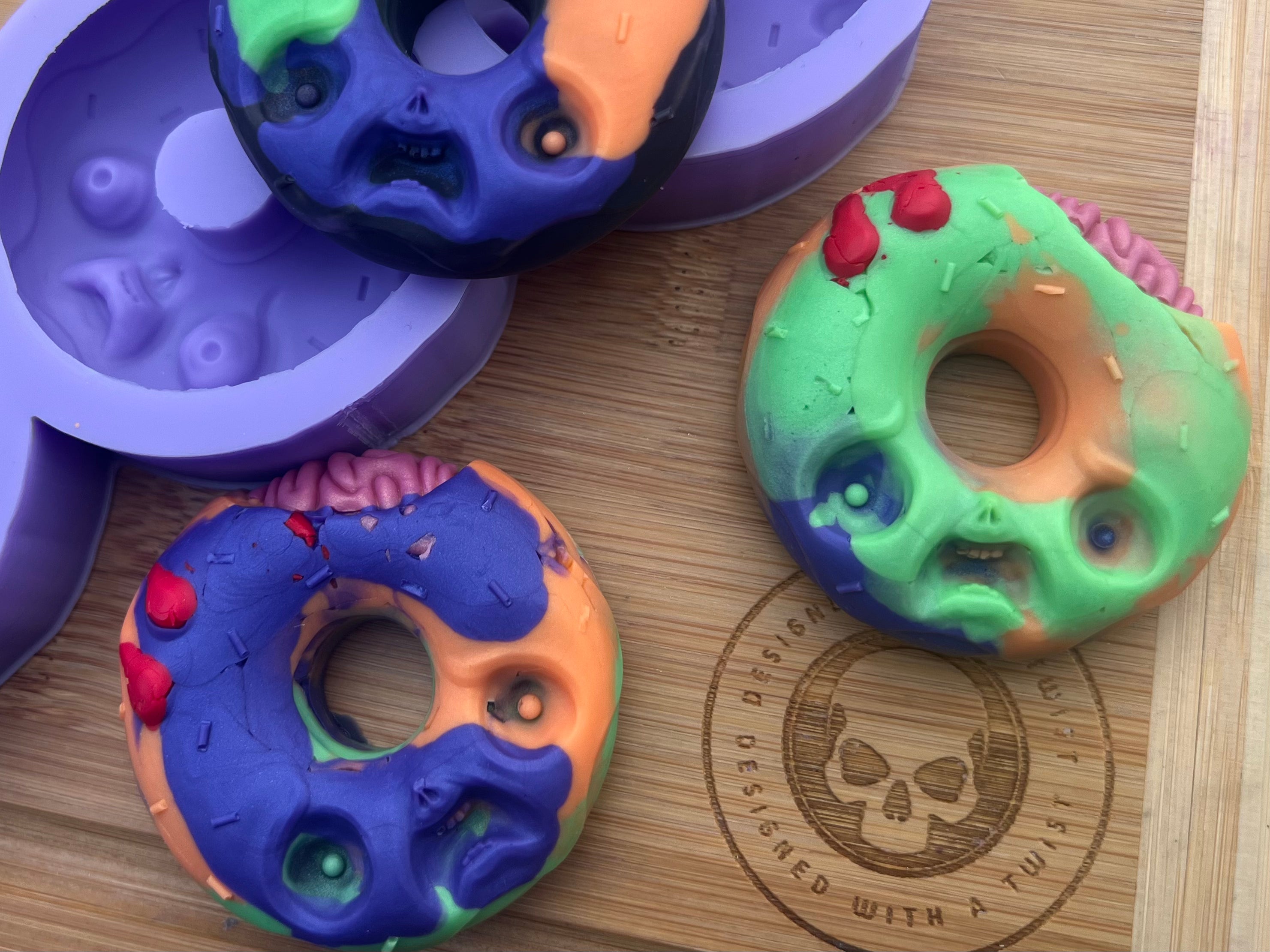 3D Zombie Doughnut Silicone Mold - Designed with a Twist - Top quality silicone molds made in the UK.