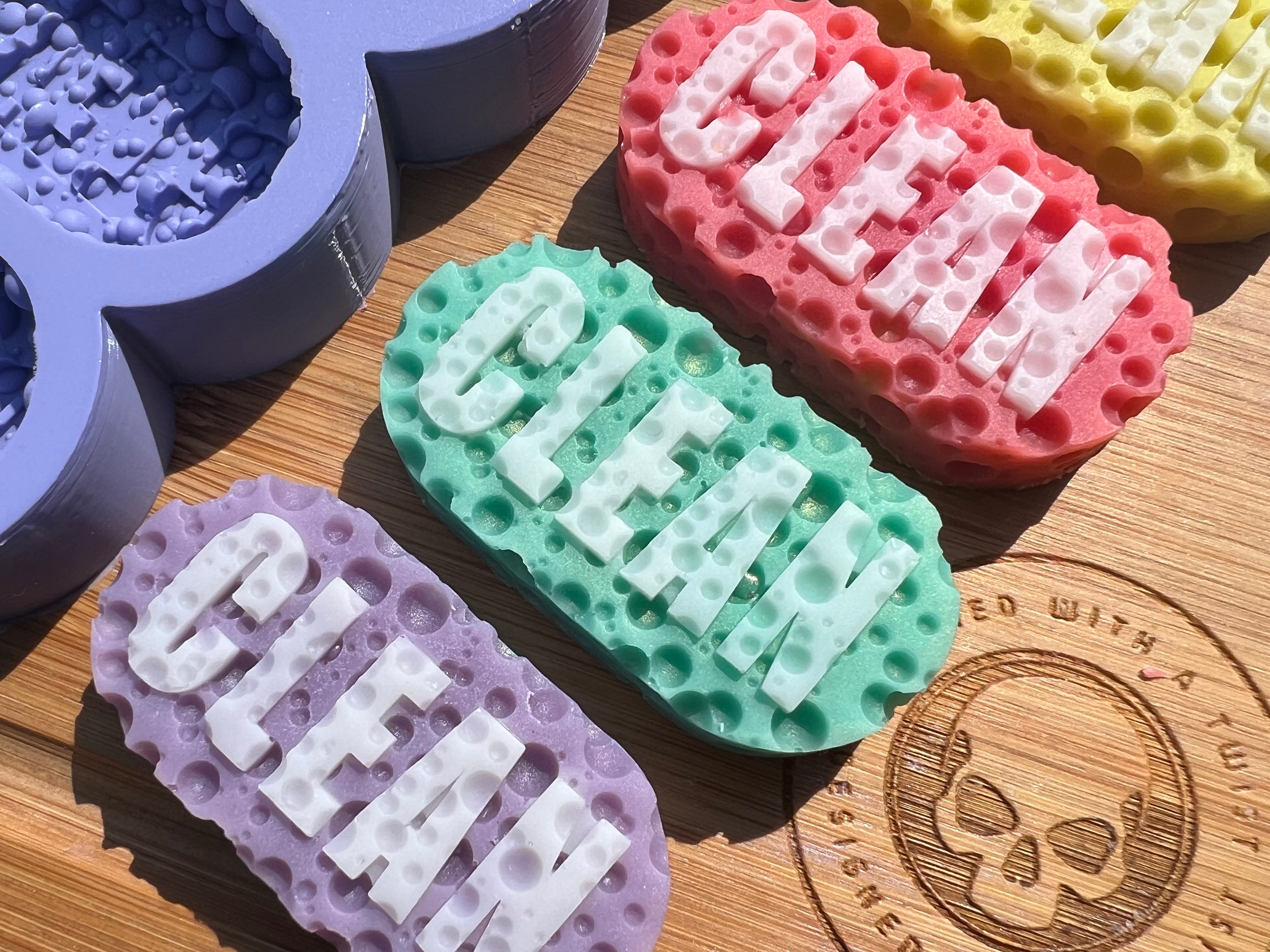 Cleaning Sponge Wax Melt Silicone Mold - Designed with a Twist - Top quality silicone molds made in the UK.