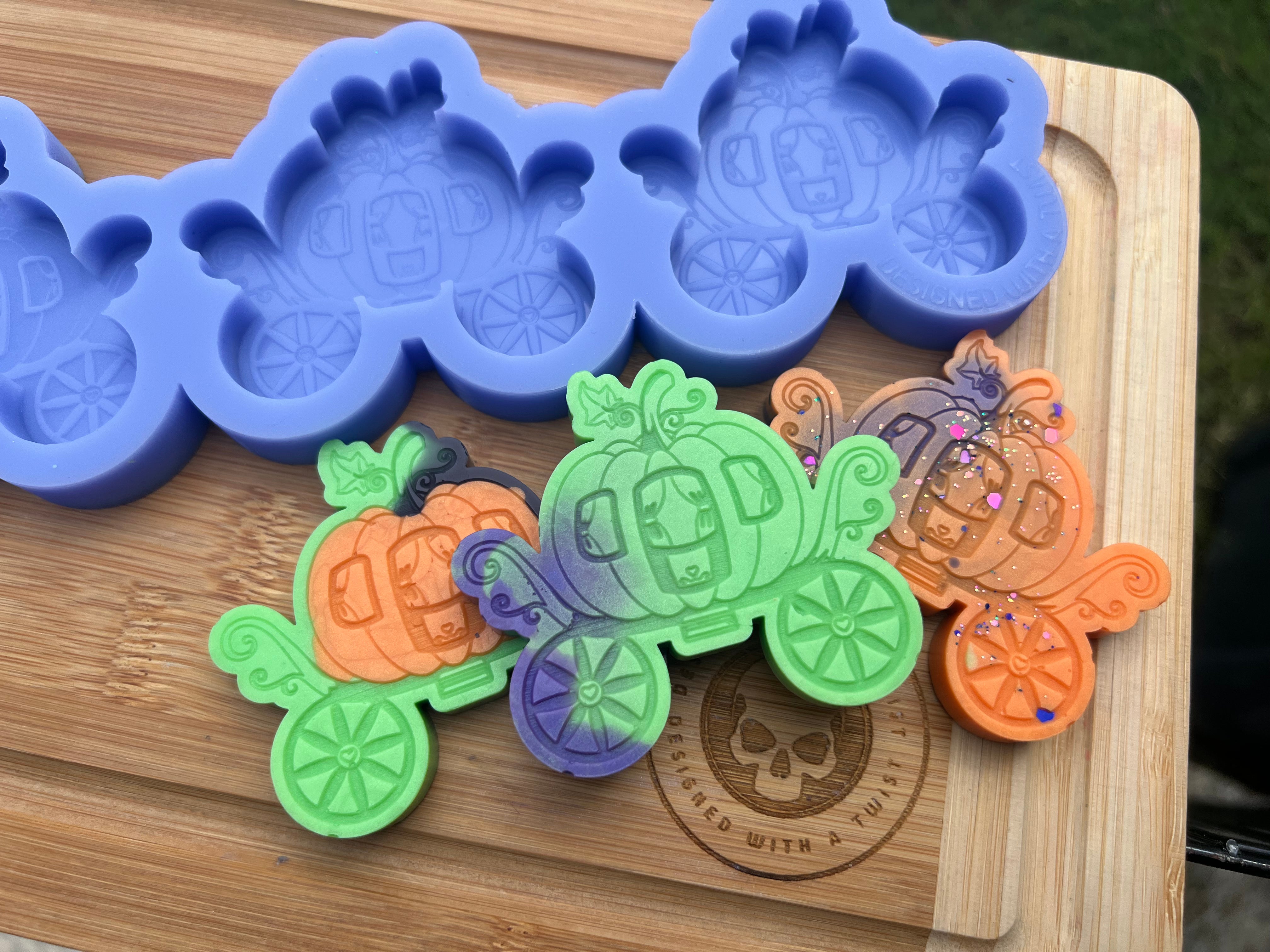 Pumpkin Carriage Wax Melt Silicone Mold - Designed with a Twist - Top quality silicone molds made in the UK.