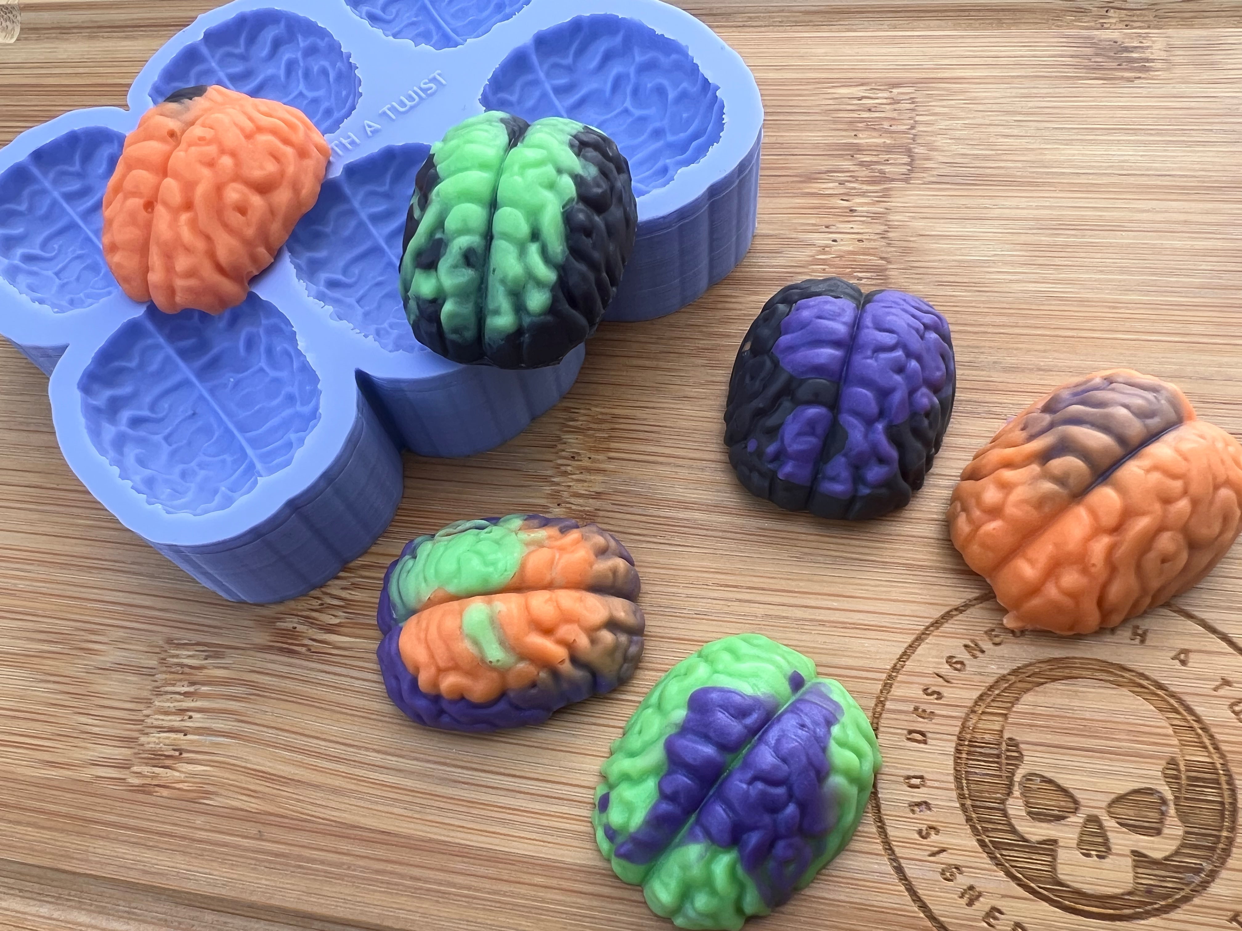 3D Brain Mini Wax Melt Silicone Mold - Designed with a Twist - Top quality silicone molds made in the UK.