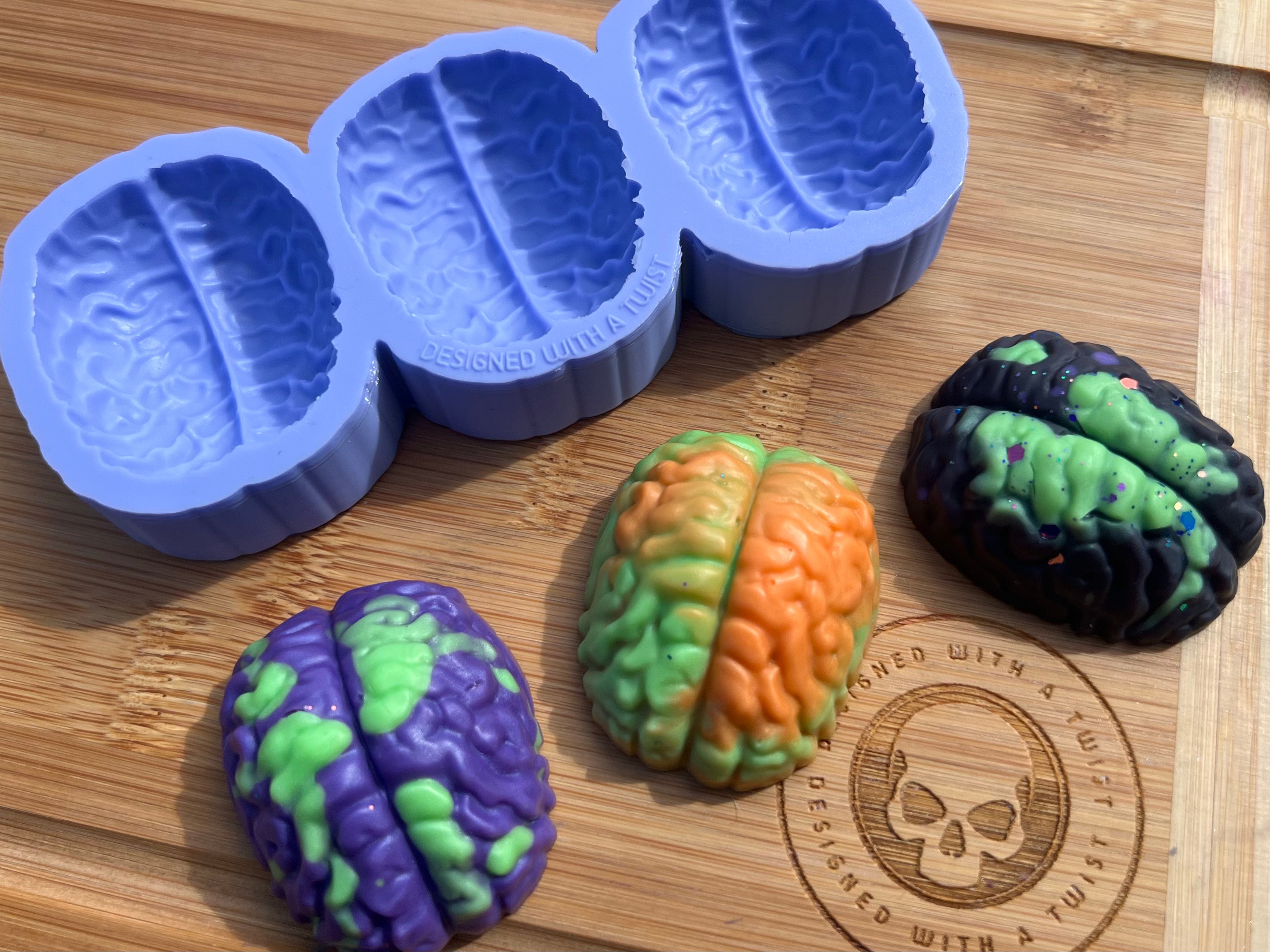 3D Brain Wax Melt Silicone Mold - Designed with a Twist - Top quality silicone molds made in the UK.