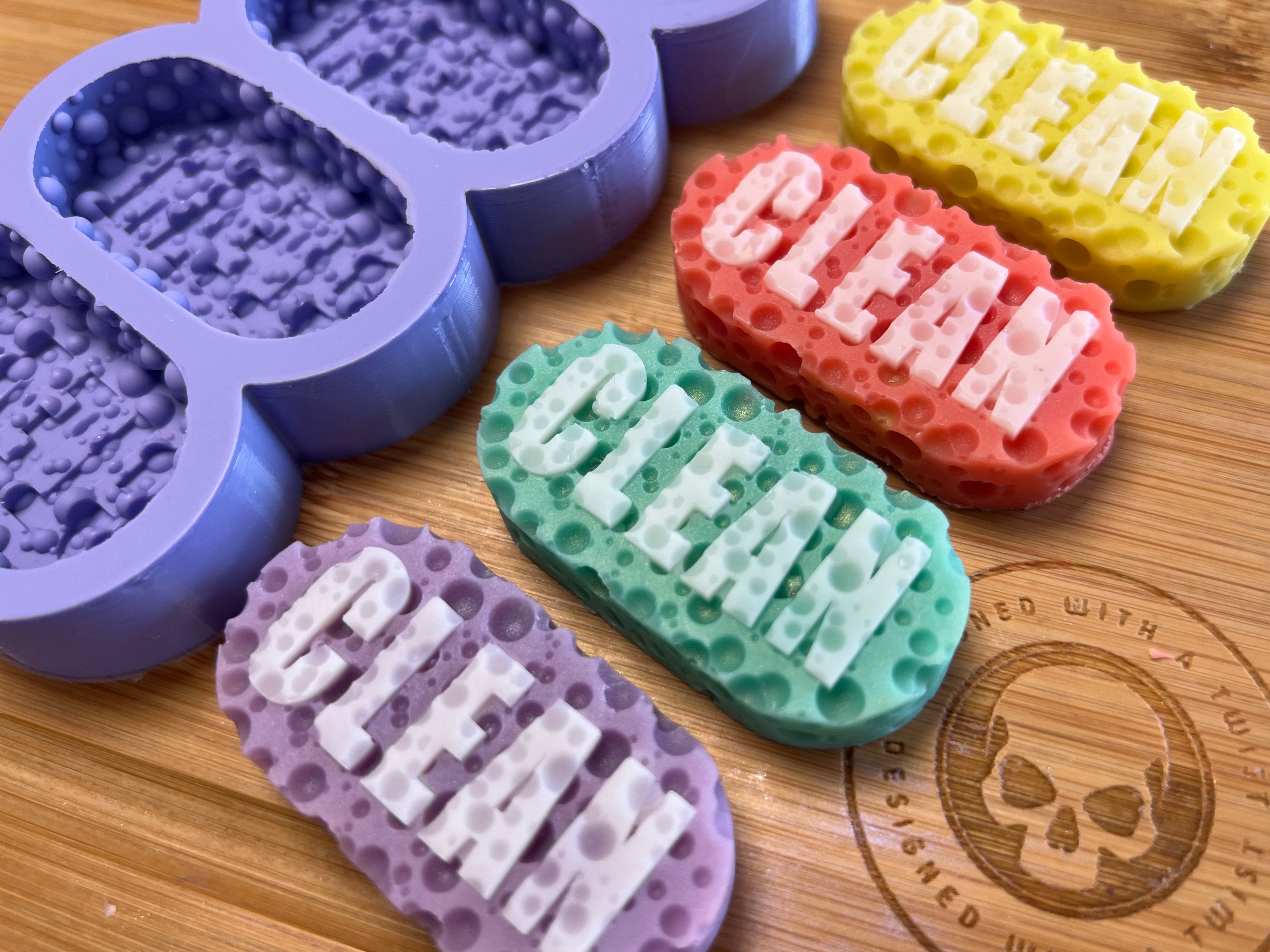 Cleaning Sponge Wax Melt Silicone Mold - Designed with a Twist - Top quality silicone molds made in the UK.