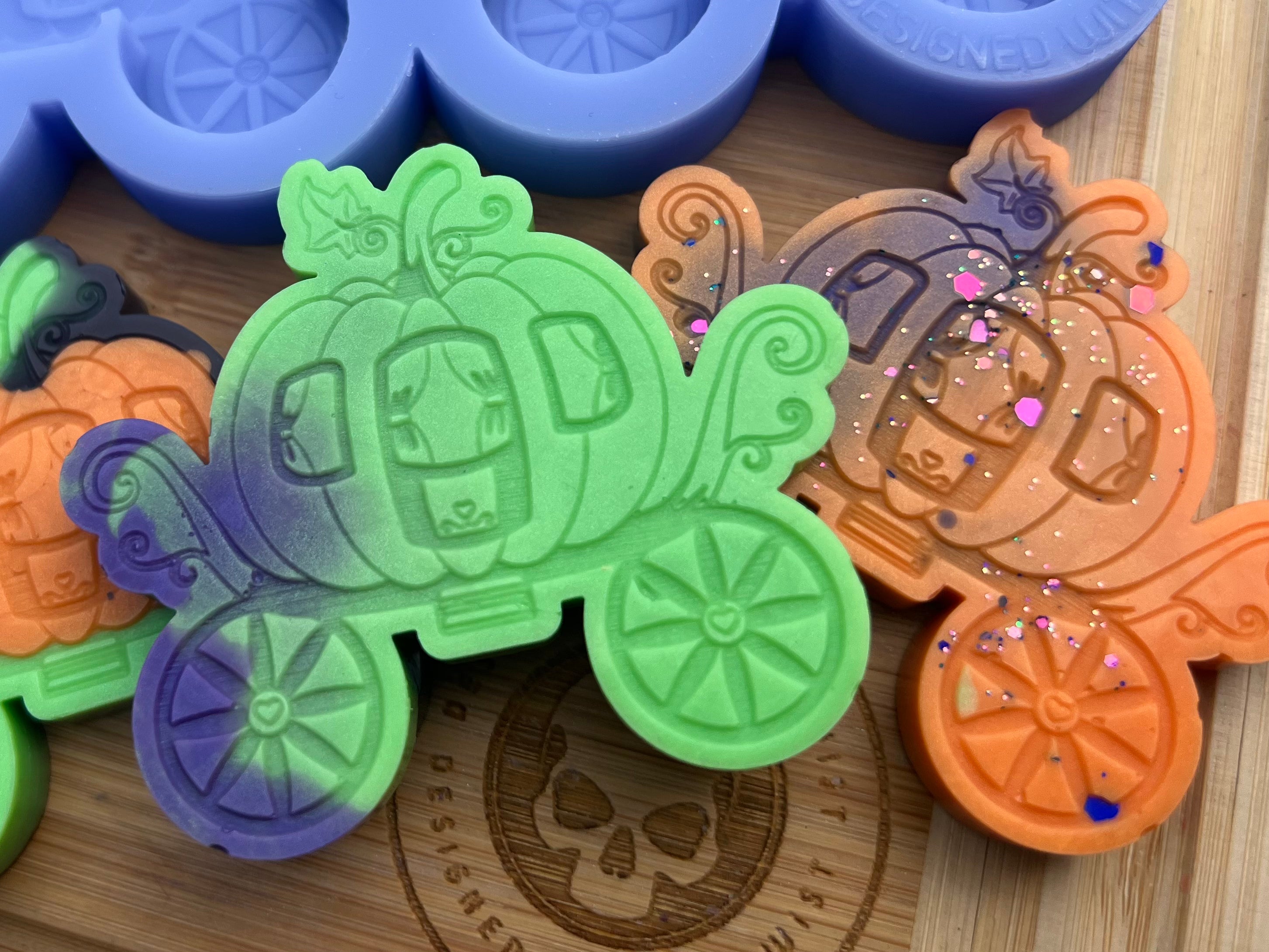 Pumpkin Carriage Wax Melt Silicone Mold - Designed with a Twist - Top quality silicone molds made in the UK.