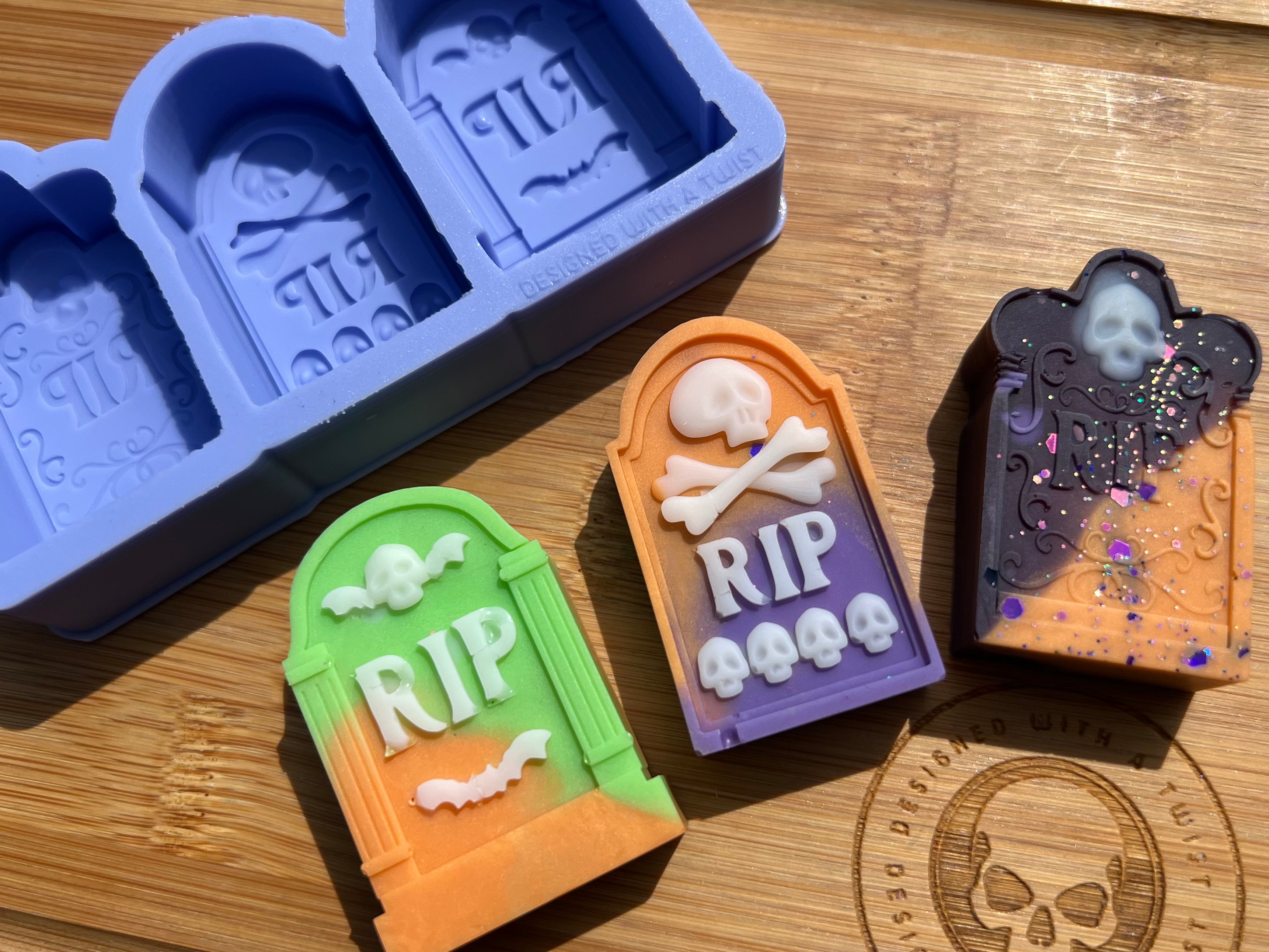 3D Tombstone Wax Melt Silicone Mold - Designed with a Twist - Top quality silicone molds made in the UK.