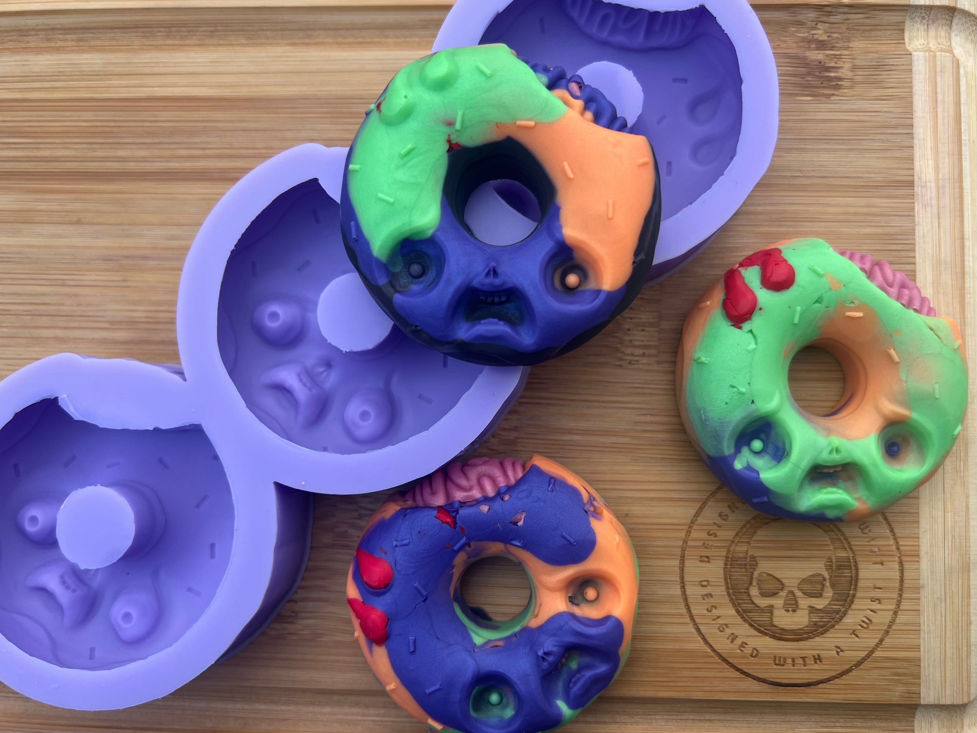 3D Zombie Doughnut Silicone Mold - Designed with a Twist - Top quality silicone molds made in the UK.