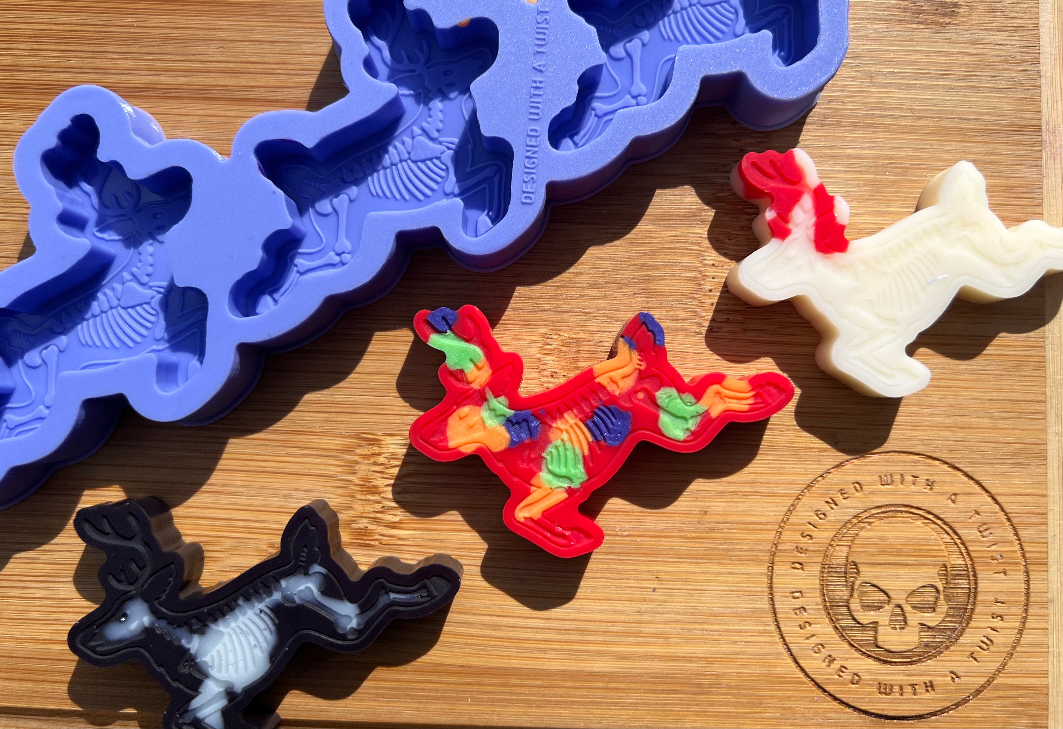 Skeleton Reindeer Wax Melt Silicone Mold - Designed with a Twist - Top quality silicone molds made in the UK.