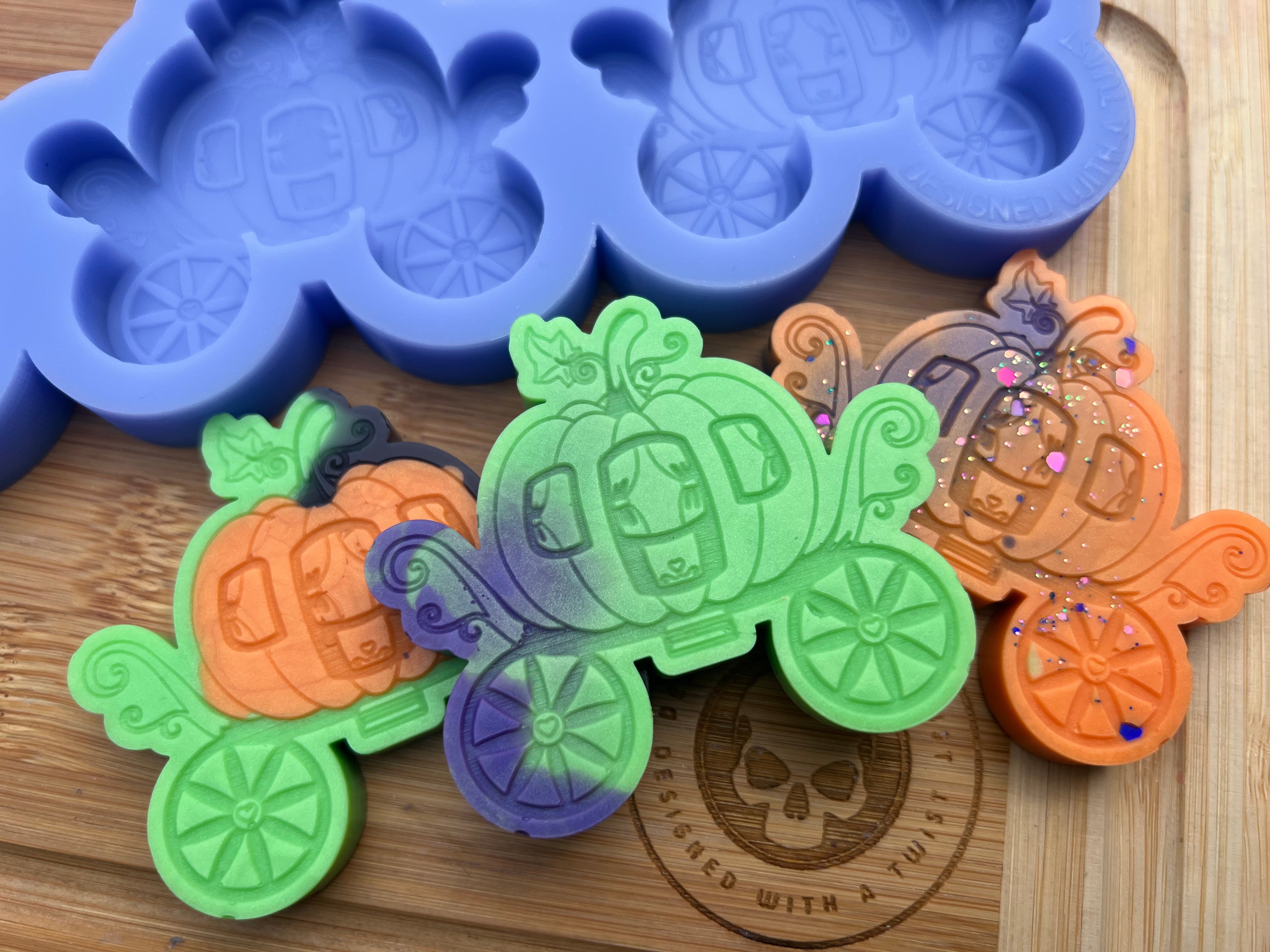 Pumpkin Carriage Wax Melt Silicone Mold - Designed with a Twist - Top quality silicone molds made in the UK.